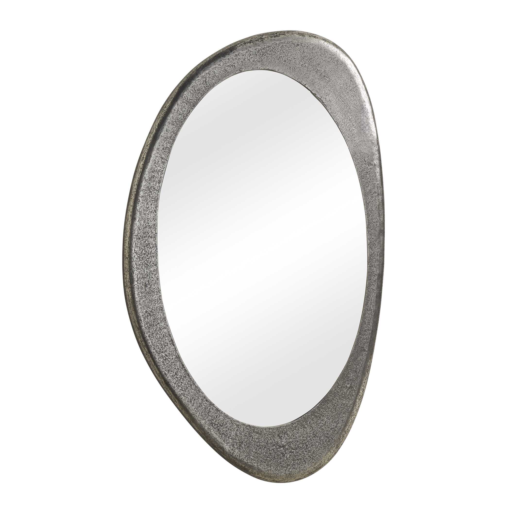 Uttermost Home Decor Uttermost Schiller Oval Antique Nickel Mirror