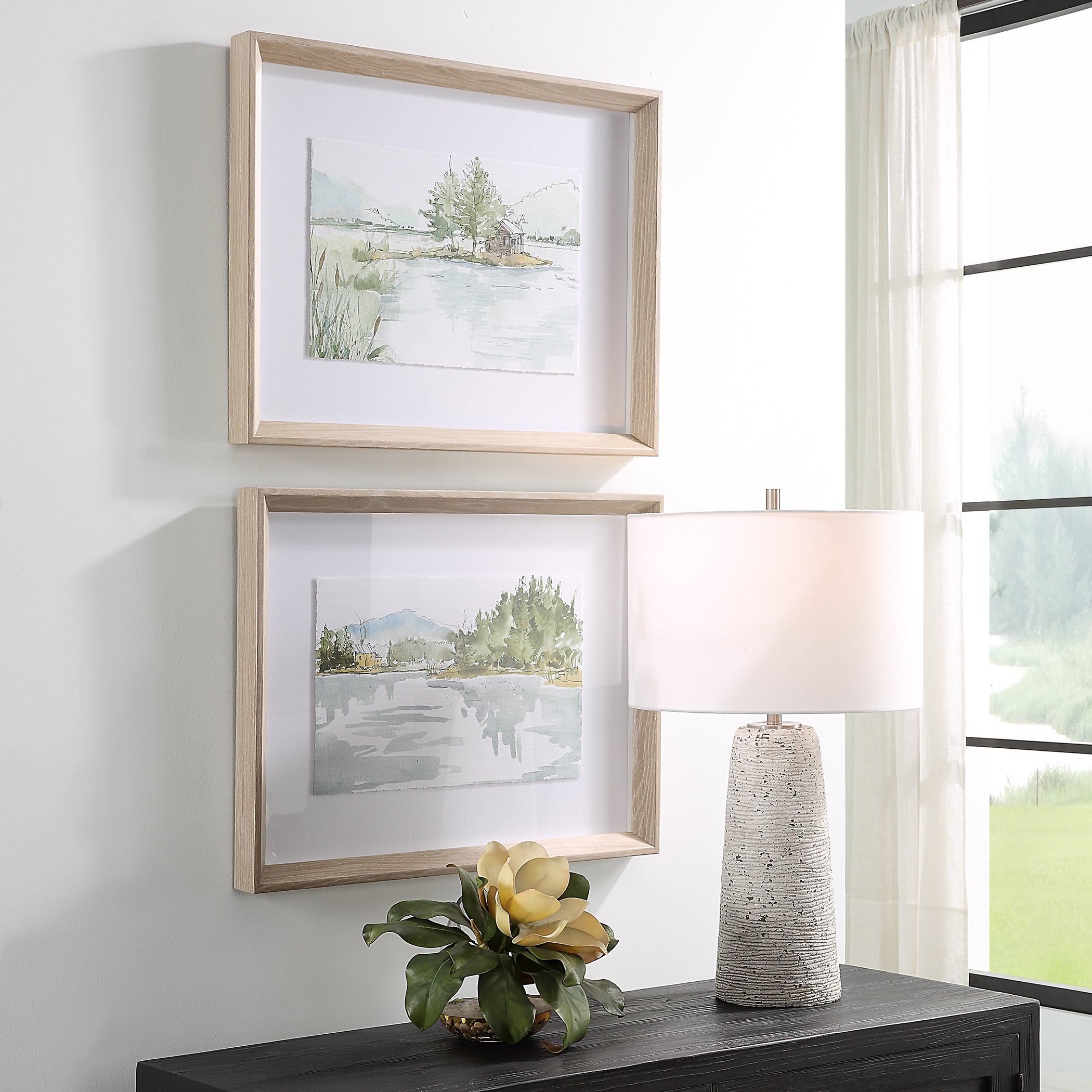 Uttermost Home Decor Uttermost Serene Lake Framed Prints, Set/2
