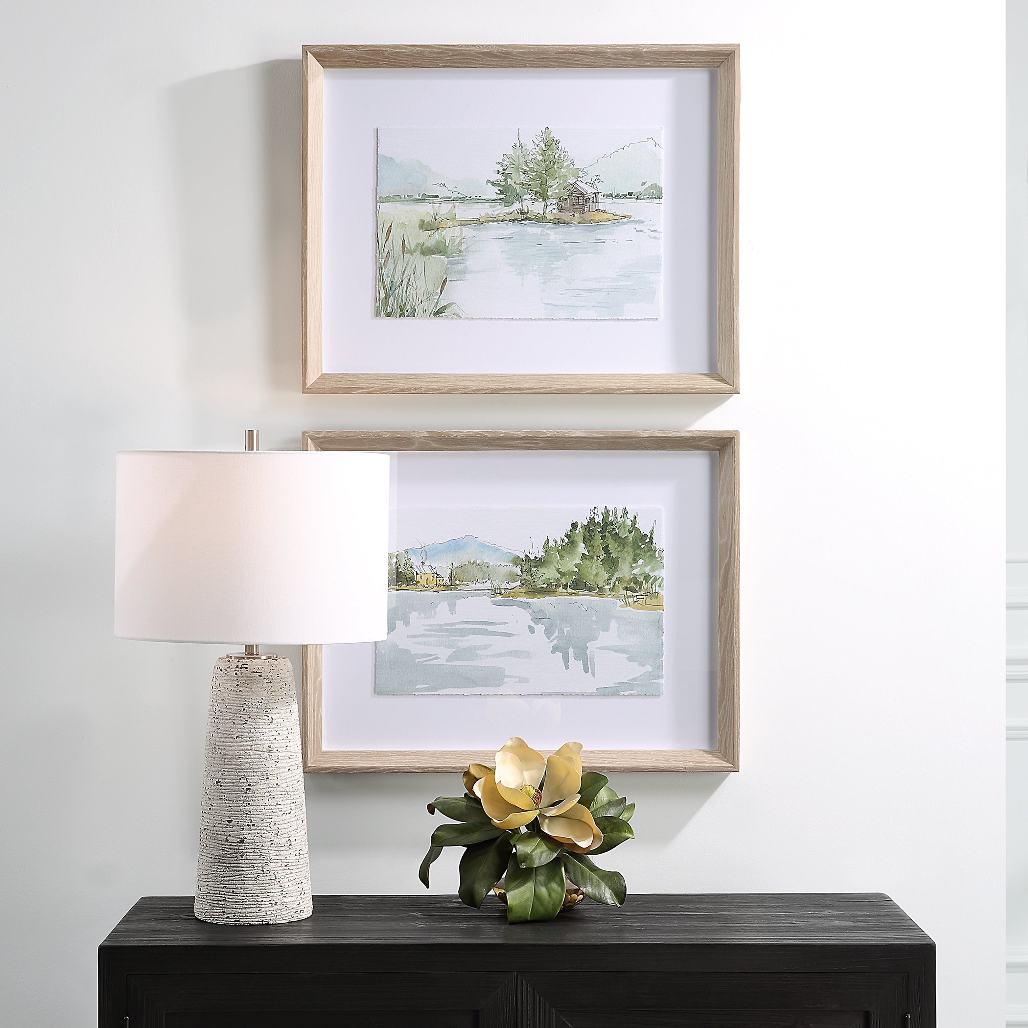 Uttermost Home Uttermost Serene Lake Framed Prints, Set/2