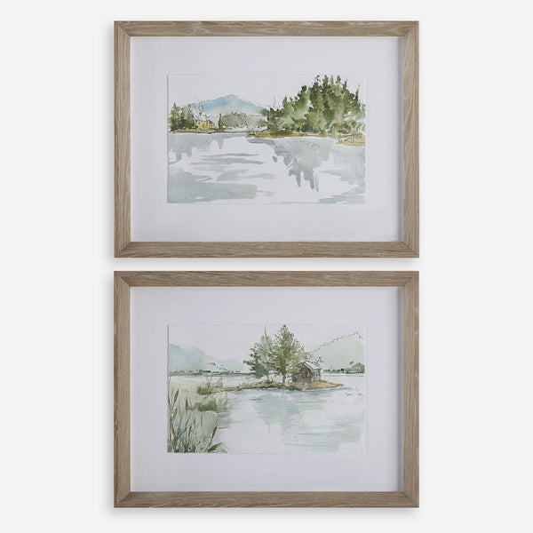 Uttermost Home Uttermost Serene Lake Framed Prints, Set/2