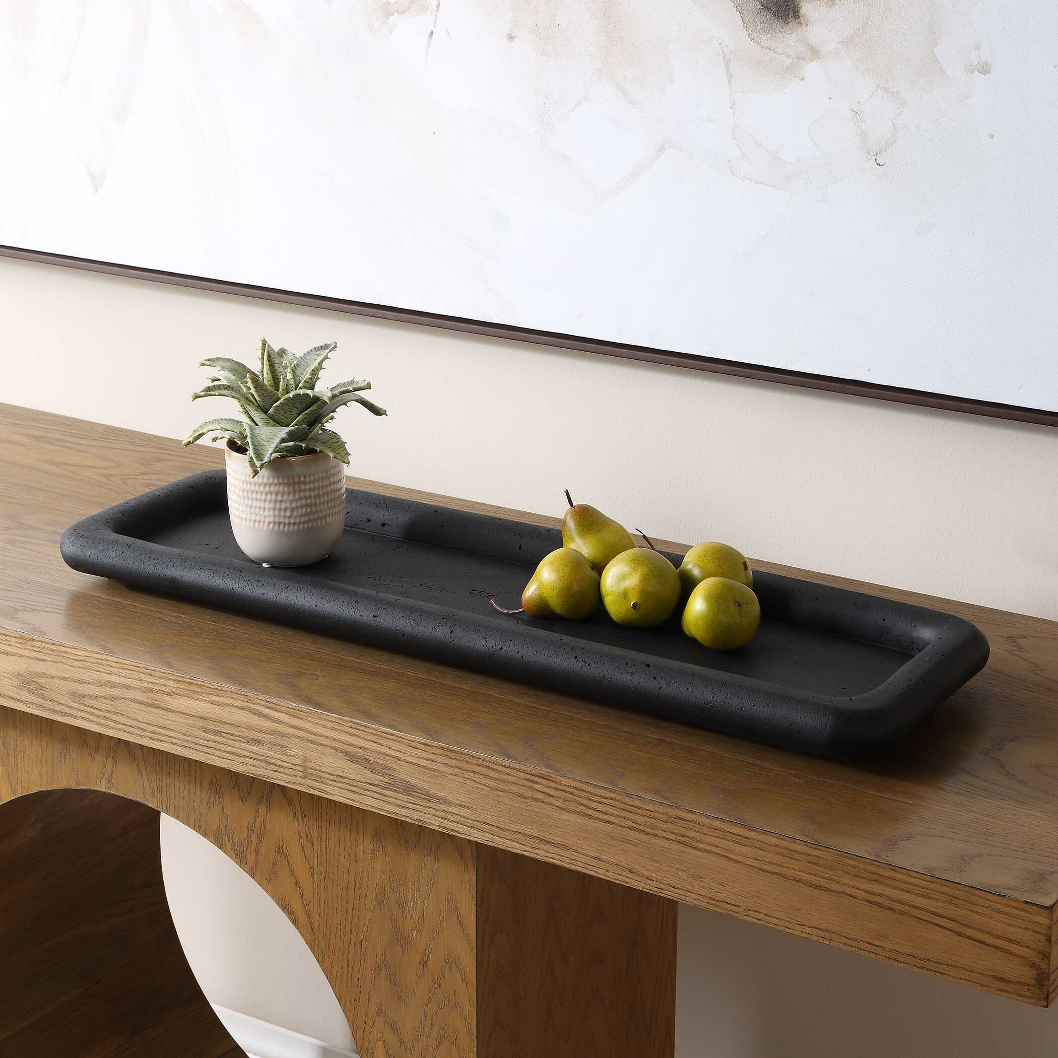 Uttermost Home Decor Uttermost Shadowline Indoor-Outdoor Black Tray