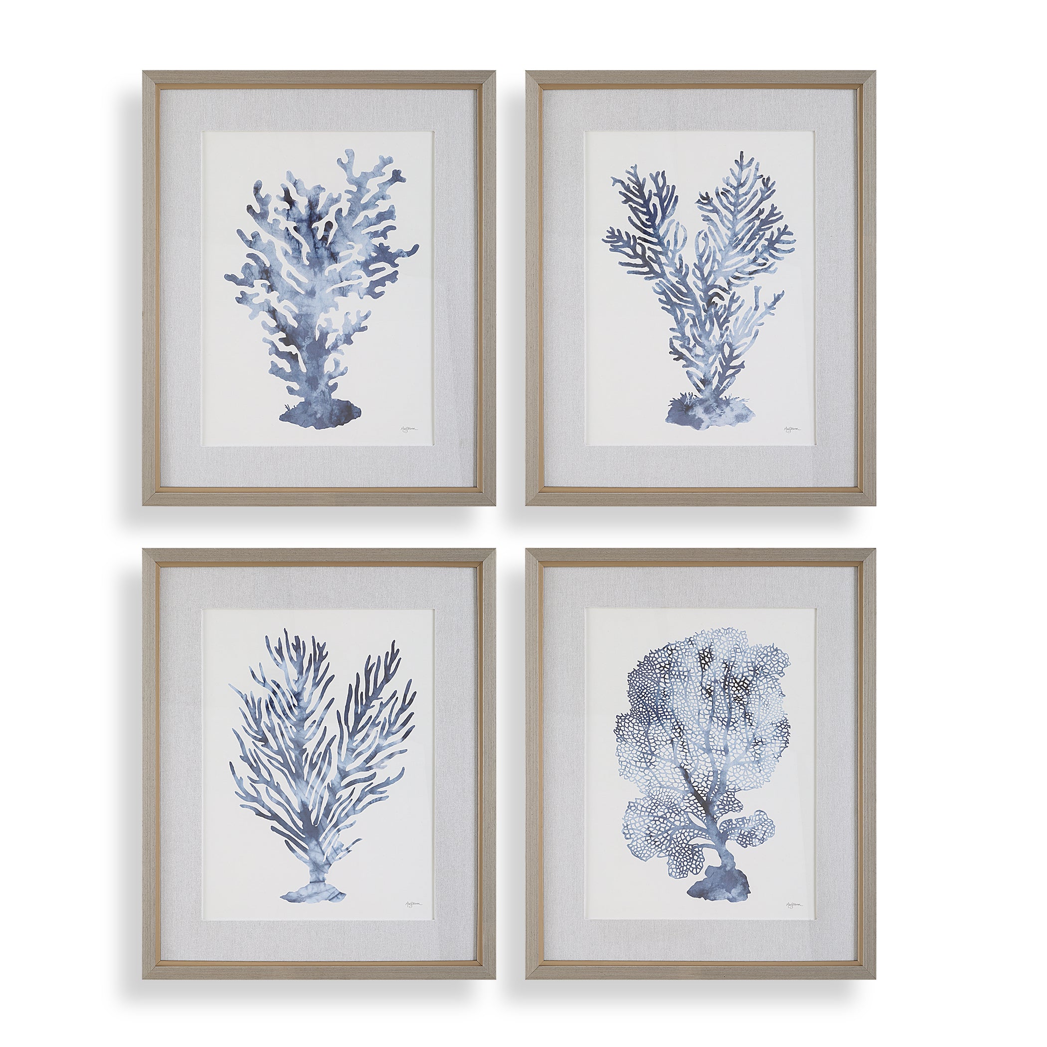 Uttermost Home Decor Uttermost Shibori Coral Framed Prints, Set/4