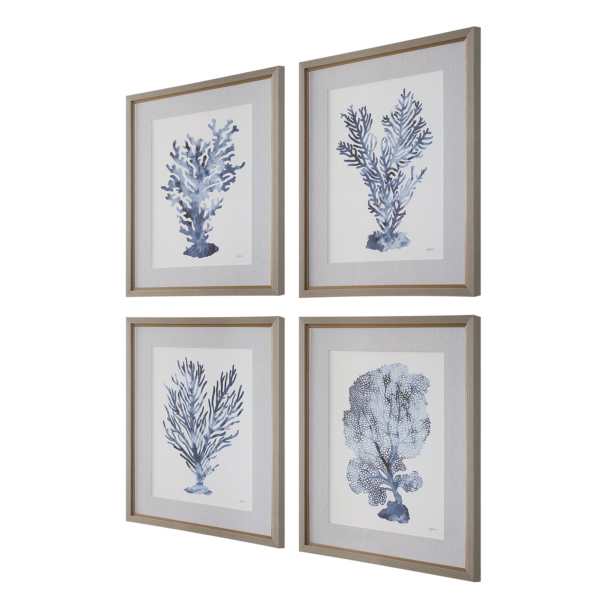 Uttermost Home Decor Uttermost Shibori Coral Framed Prints, Set/4