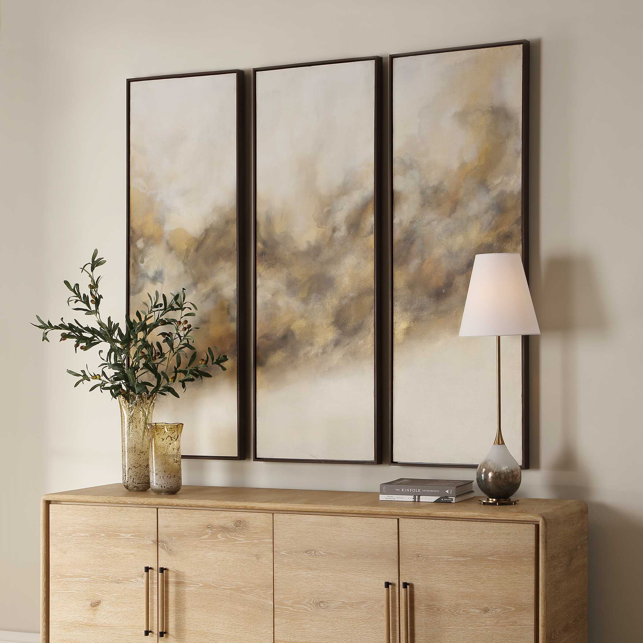 Uttermost Uttermost Smoke Break Hand Painted Modern Art Set/3
