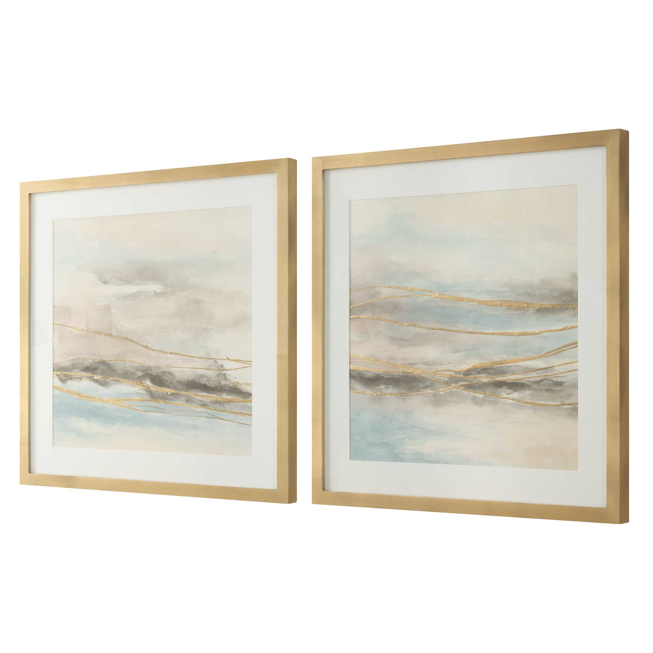 Uttermost Uttermost So Golden Abstract Landscape Prints Set/2