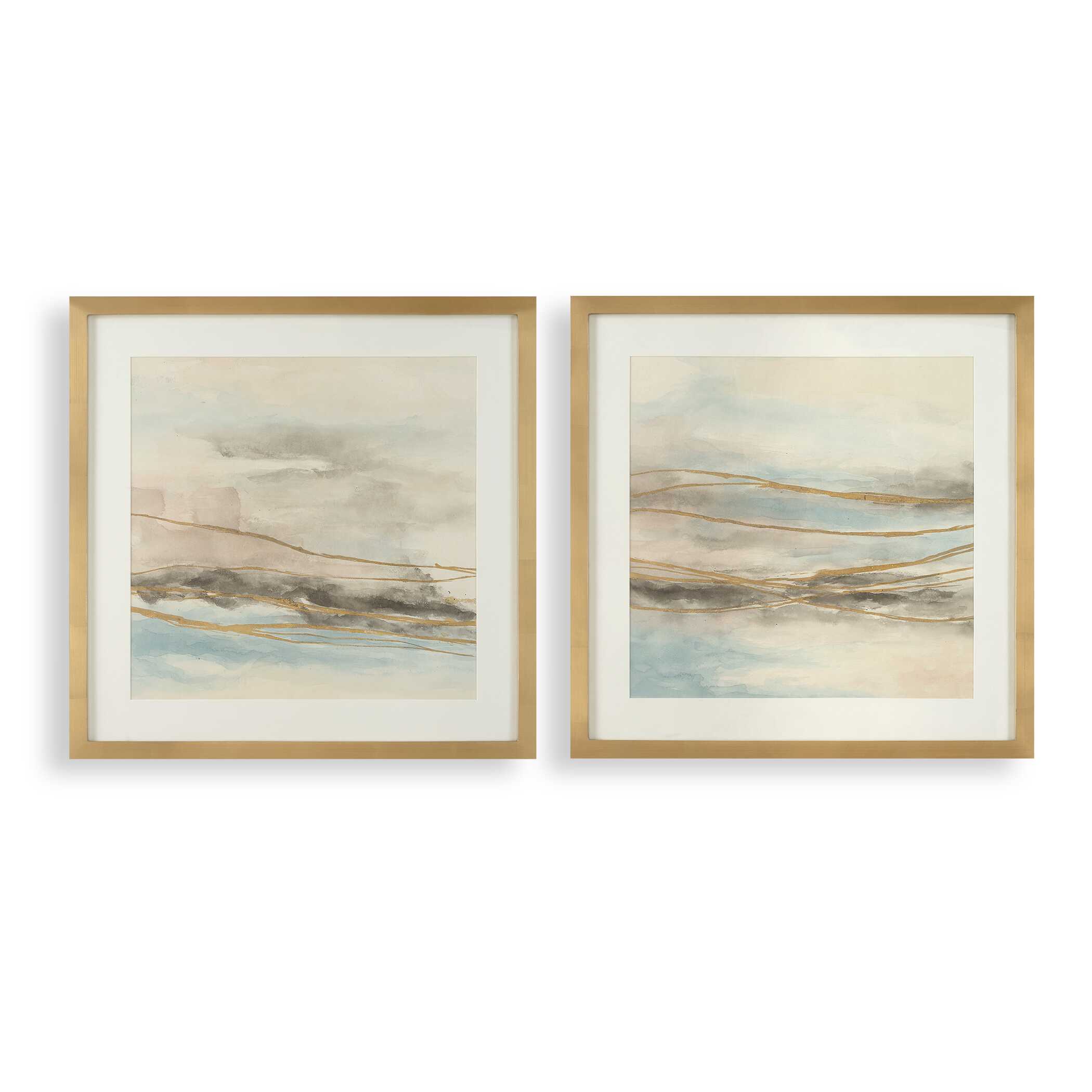 Uttermost Uttermost So Golden Abstract Landscape Prints Set/2