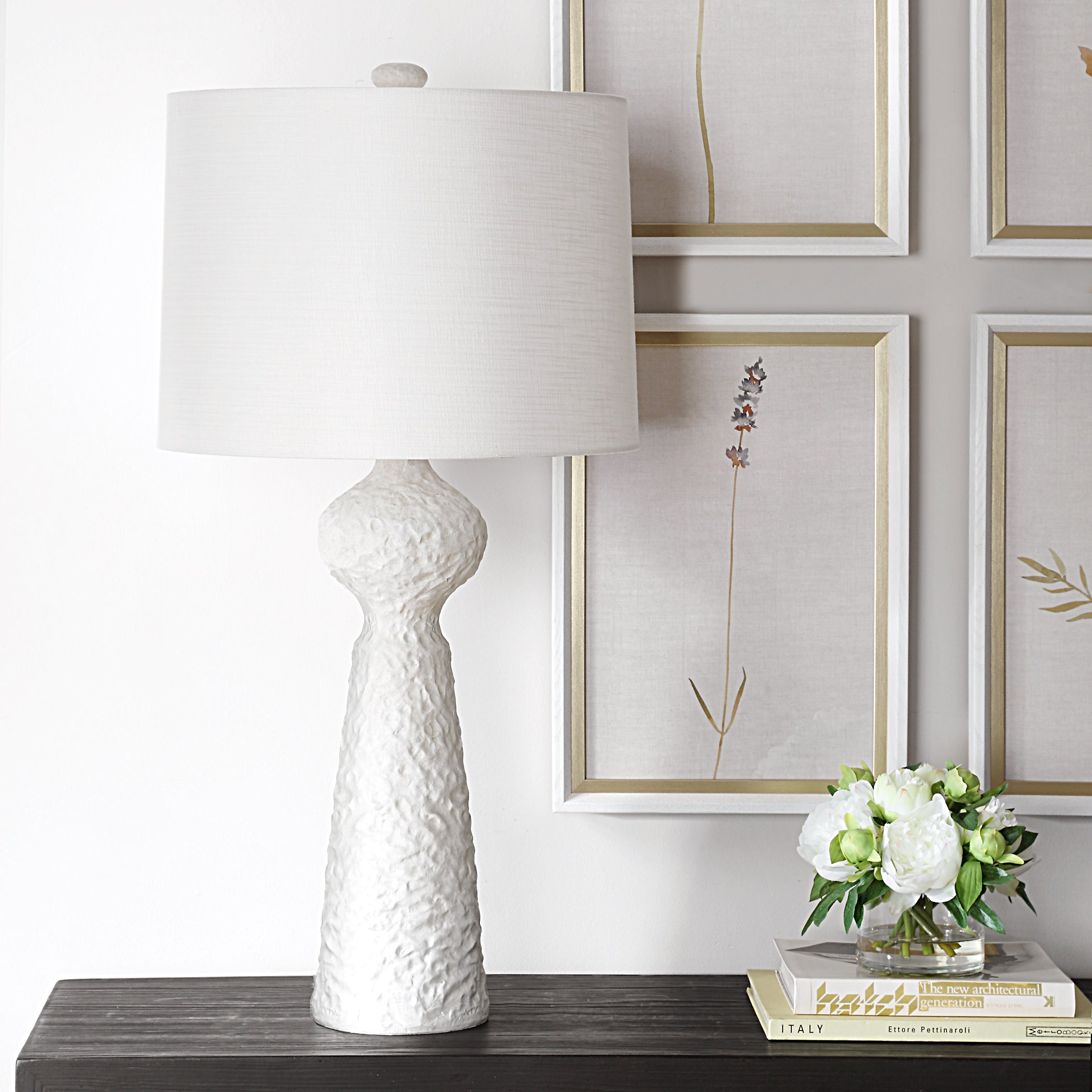 Uttermost Lighting Uttermost Sonata Textured White Table Lamp