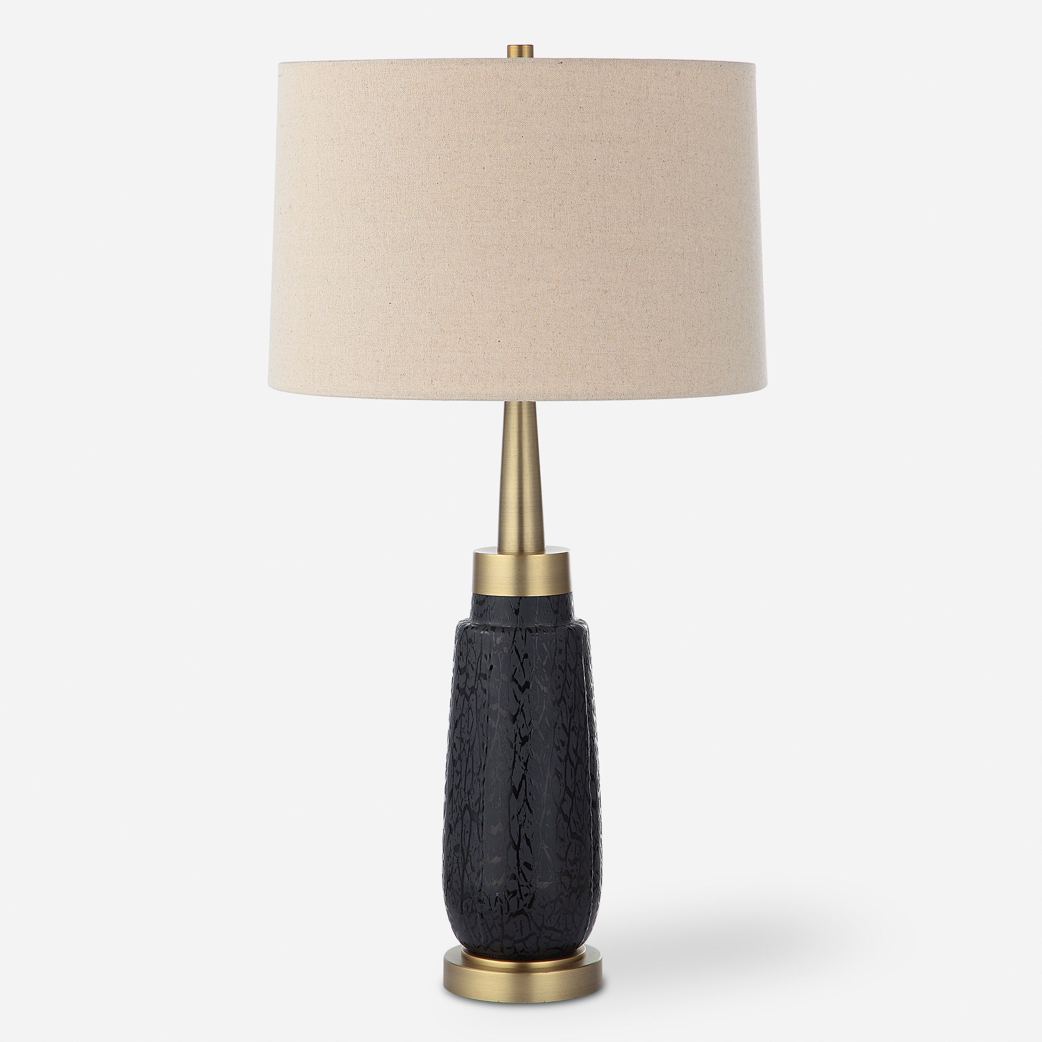 Uttermost Lighting Uttermost Spyglass Black Wood Grain Table Lamp