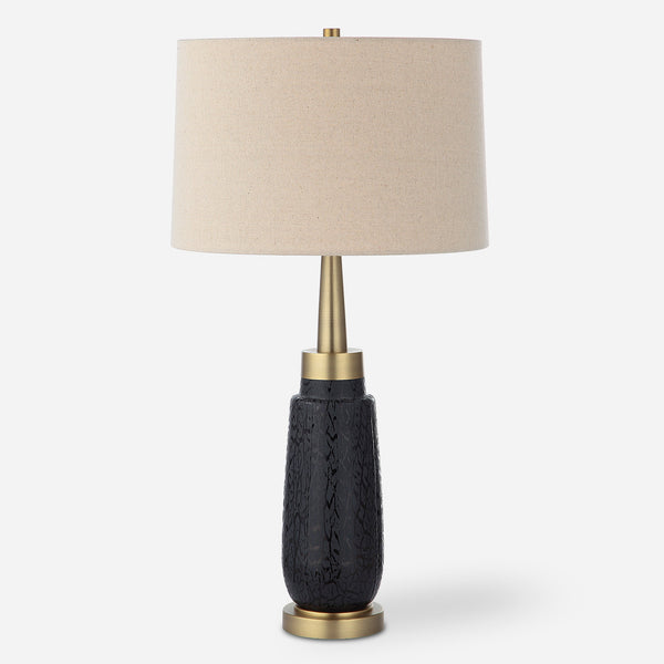 Uttermost Lighting Uttermost Spyglass Black Wood Grain Table Lamp