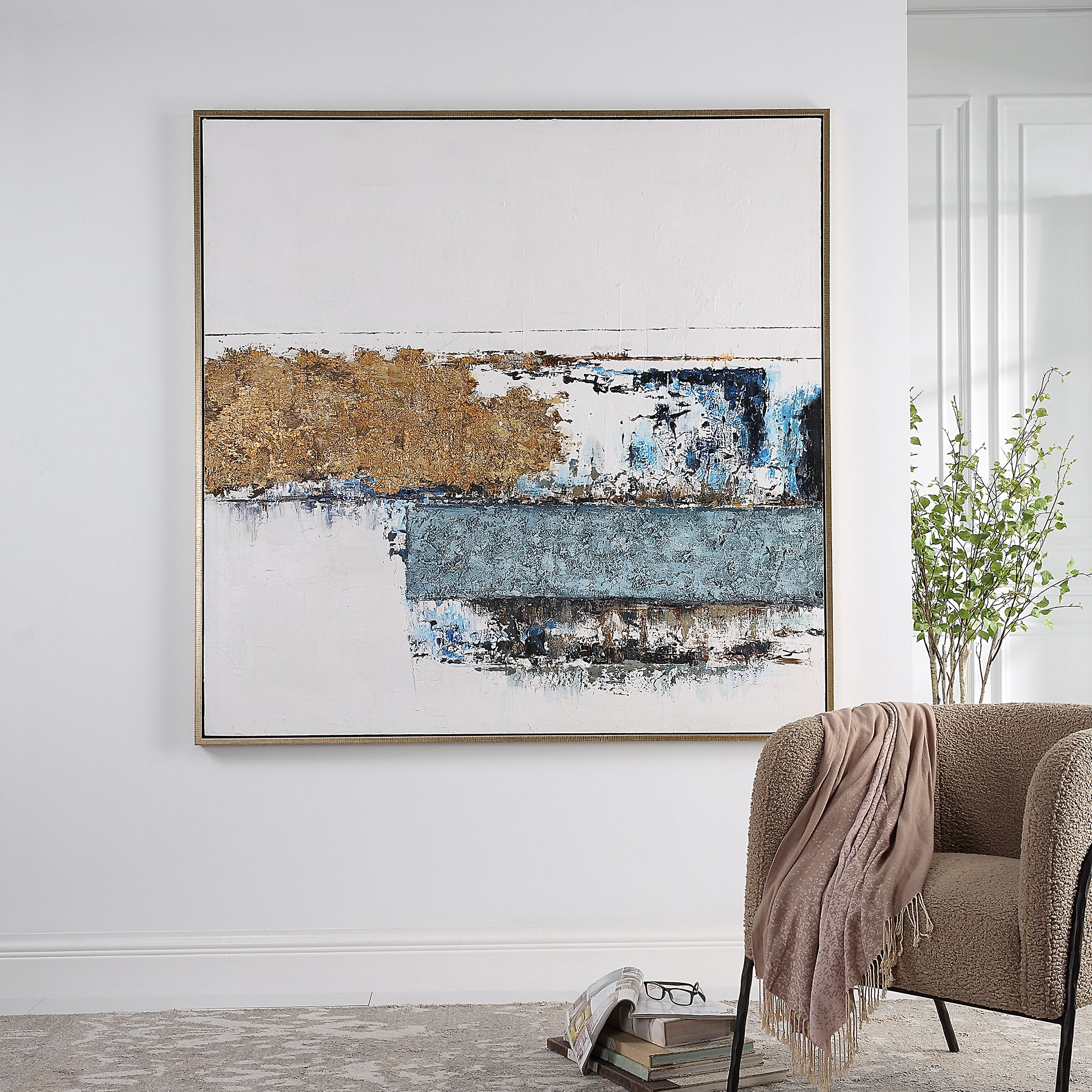 Uttermost Home Motor Freight - Rate to be Quoted Uttermost Stacked Against Hand Painted Canvas