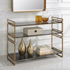 Uttermost Home Decor Motor Freight - Est Rate Quoted Uttermost Stacked Up Gray Glass Console Table