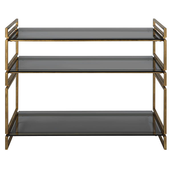 Uttermost Home Motor Freight - To be Quoted Uttermost Stacked Up Gray Glass Console Table