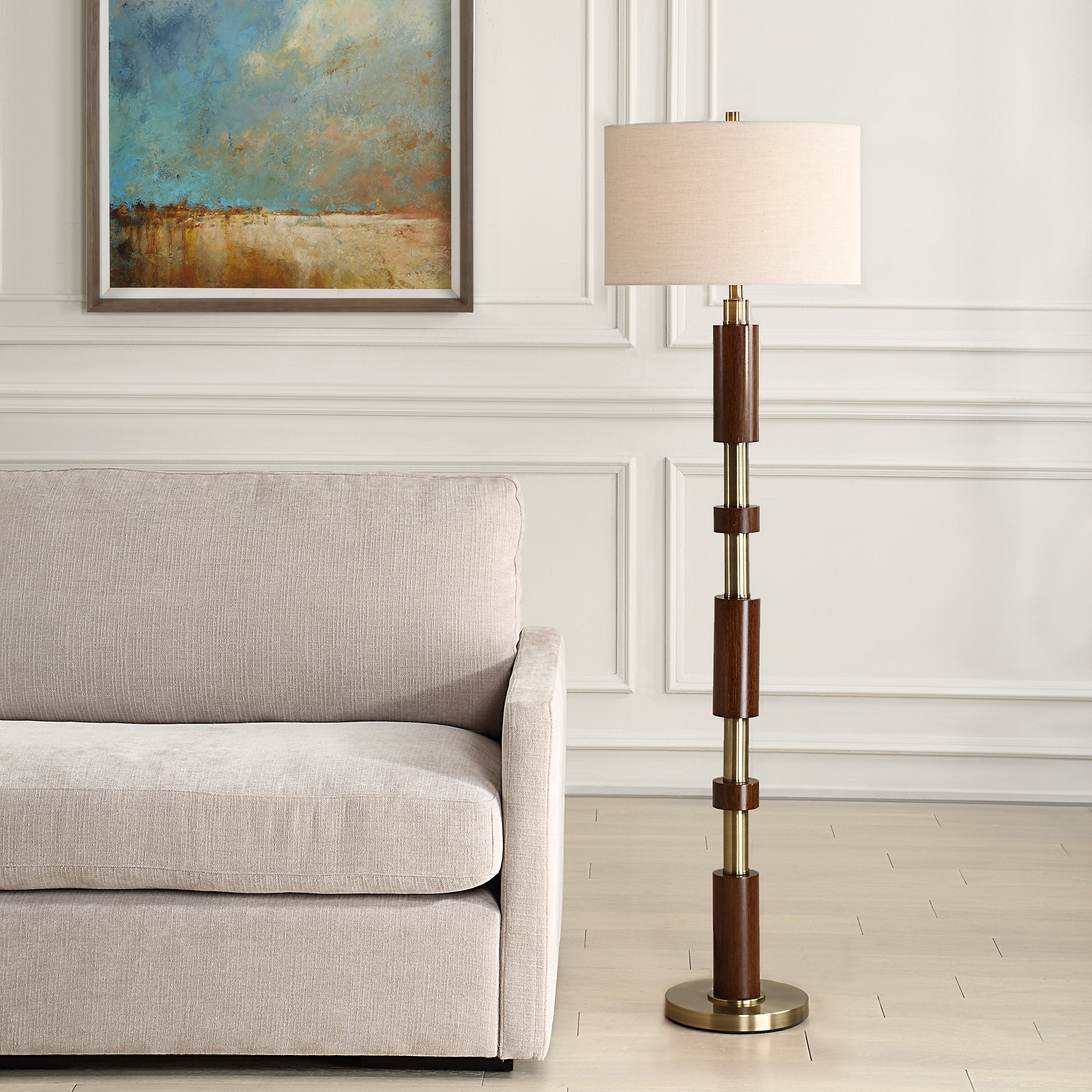 Uttermost Lighting Uttermost Stacked Wooden Floor Lamp