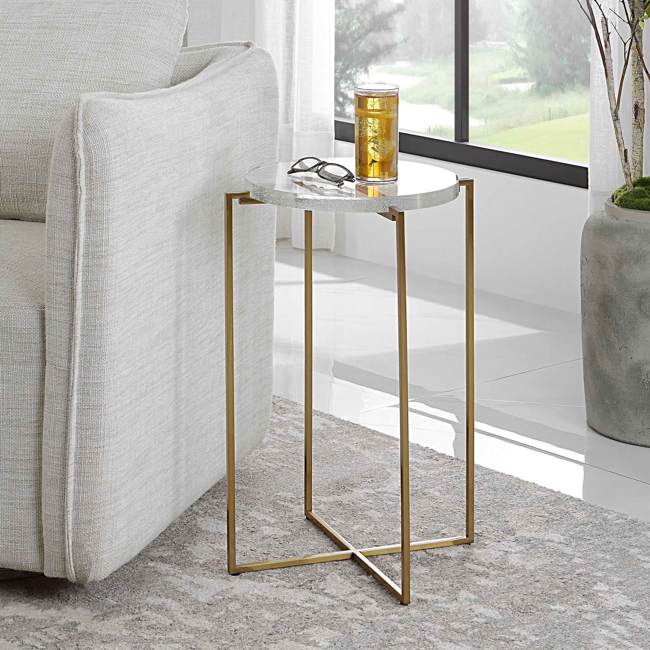 Uttermost Furniture Uttermost Star-crossed Glass Accent Table