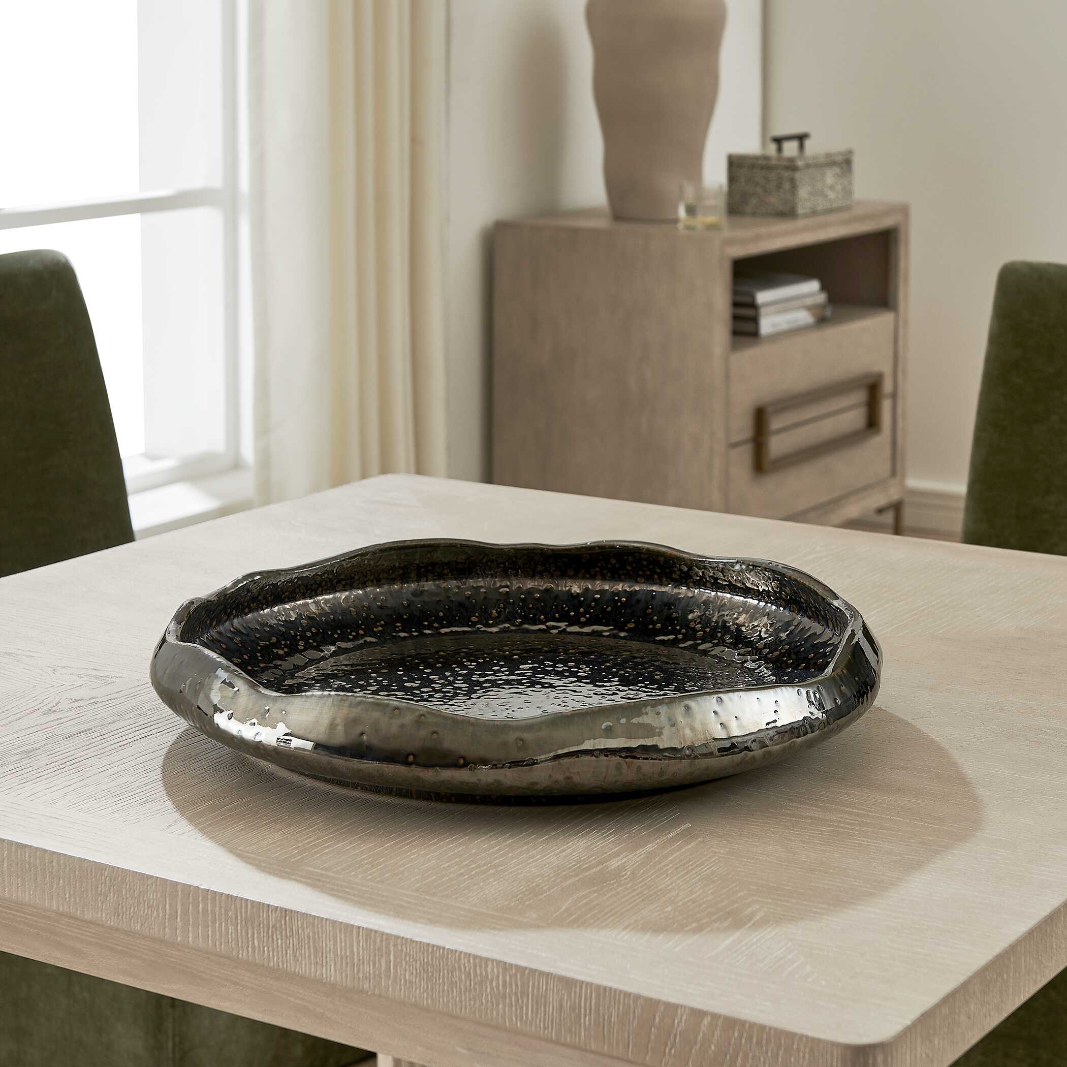 Uttermost Home Decor Uttermost Stardust Ripple Indoor-Outdoor Black Bowl