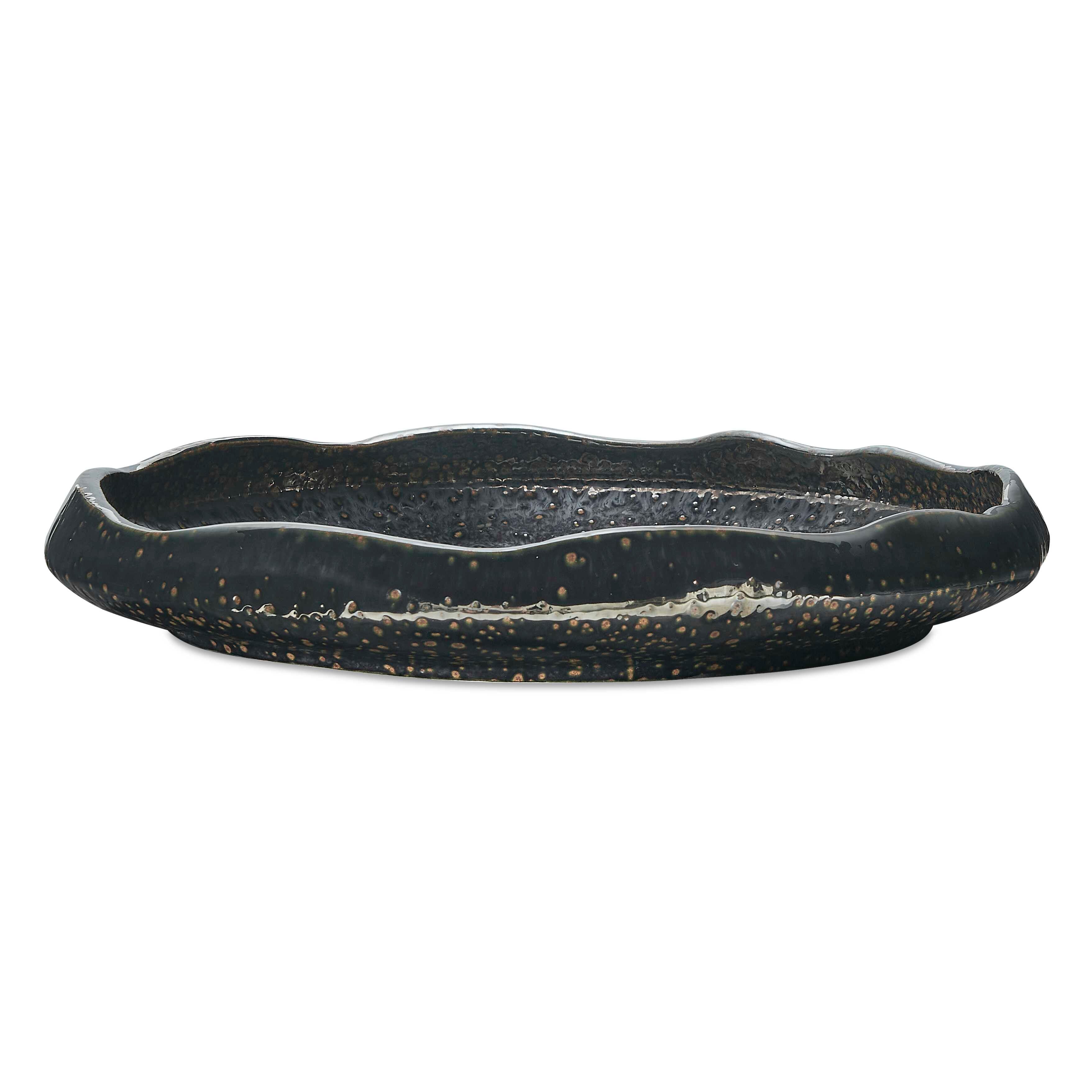 Uttermost Home Decor Uttermost Stardust Ripple Indoor-Outdoor Black Bowl