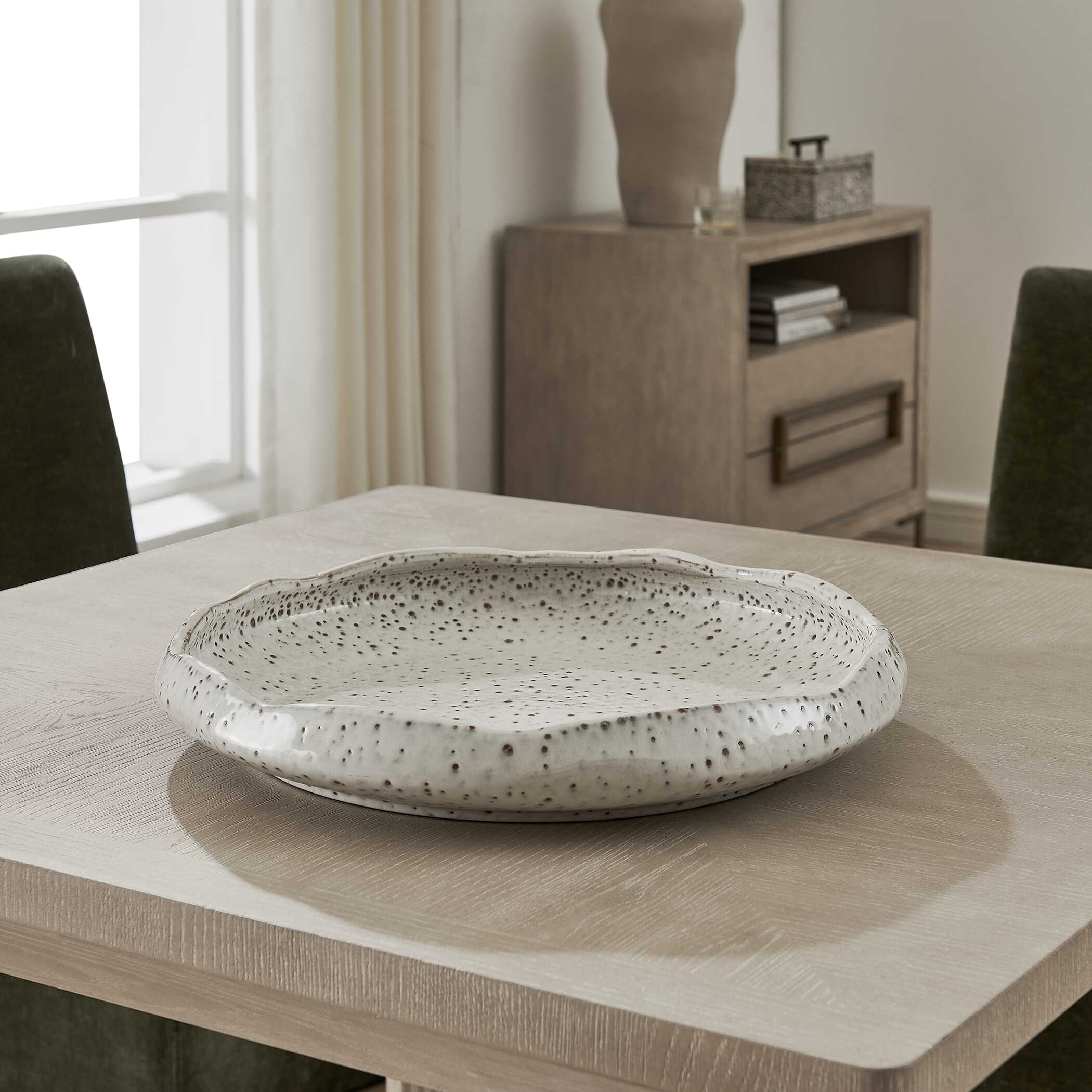 Uttermost Home Decor Uttermost Stardust Ripple Indoor-Outdoor White Bowl