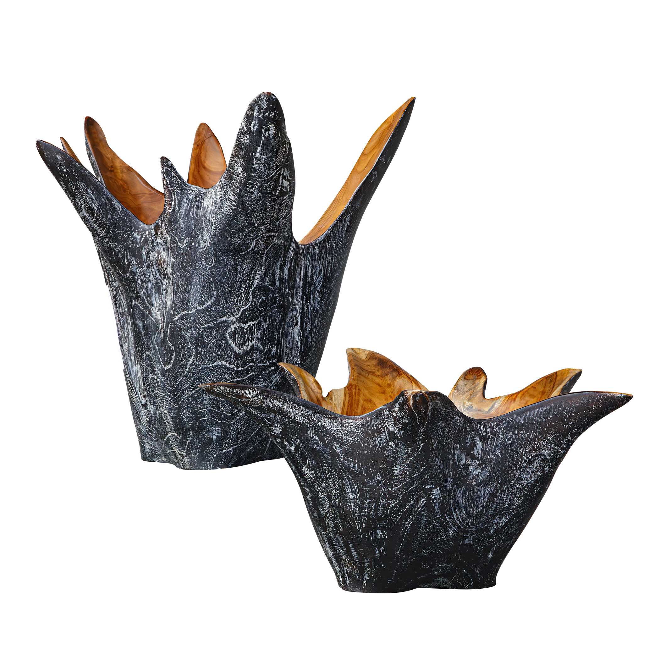 Uttermost Home Decor Uttermost Starpetal Indoor-Outdoor Wooden Bowls Set/2