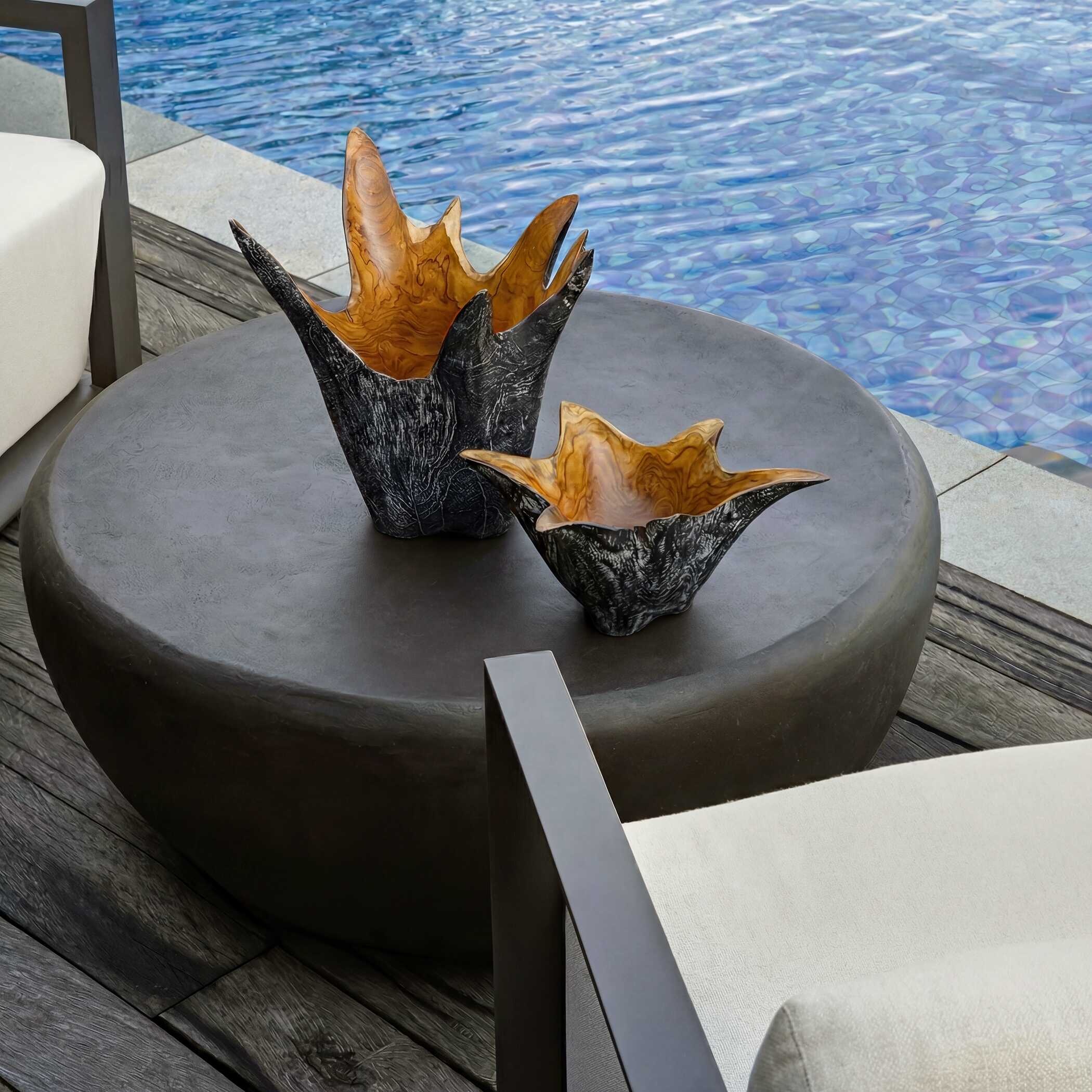 Uttermost Home Decor Uttermost Starpetal Indoor-Outdoor Wooden Bowls Set/2