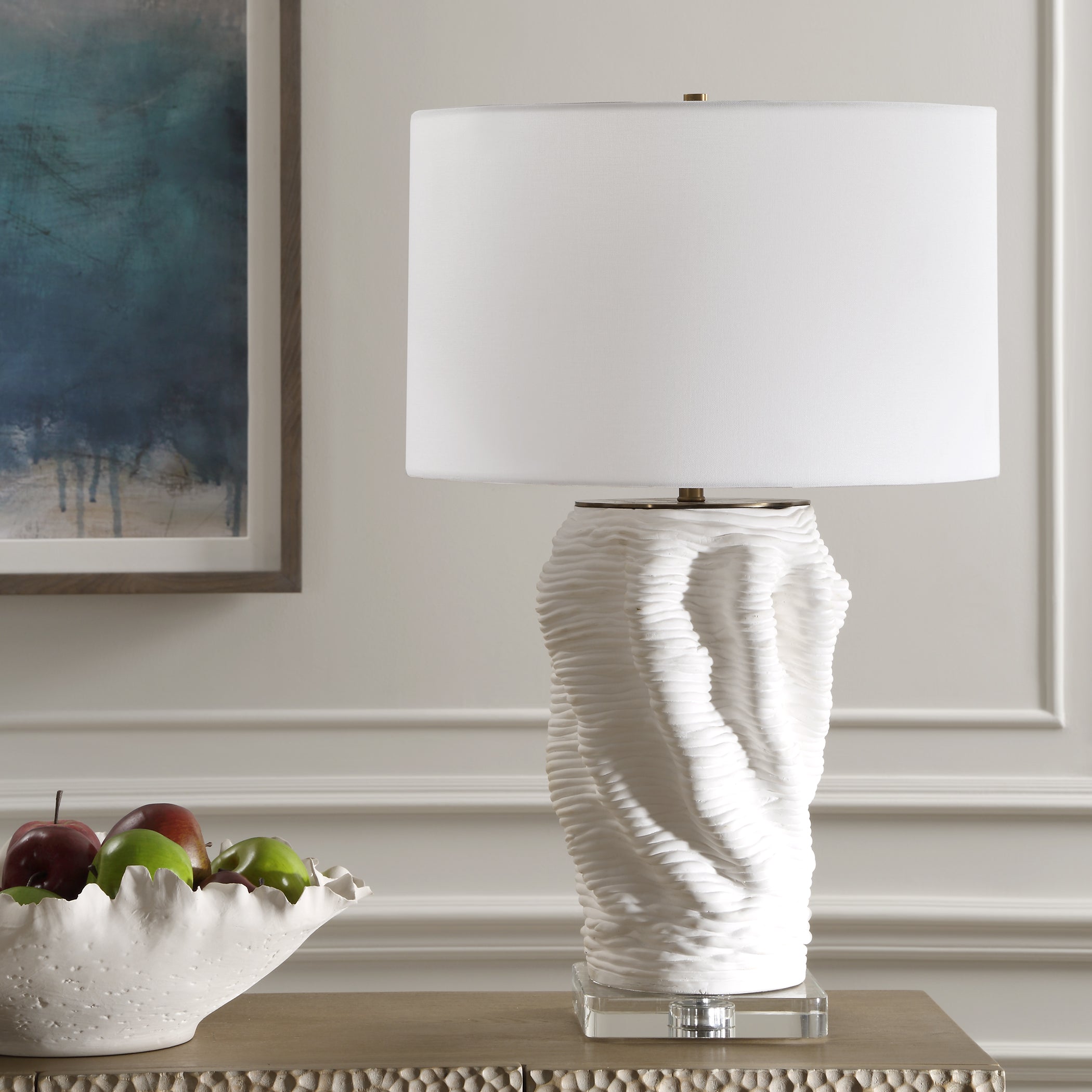 Uttermost Lighting Uttermost Stratified White Table Lamp