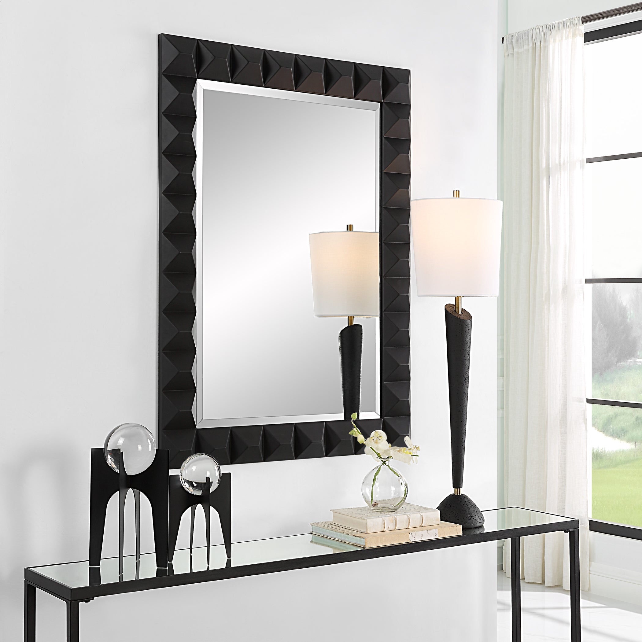 Uttermost Home Oversize - Rate to Be Quoted Uttermost Studded Black Mirror