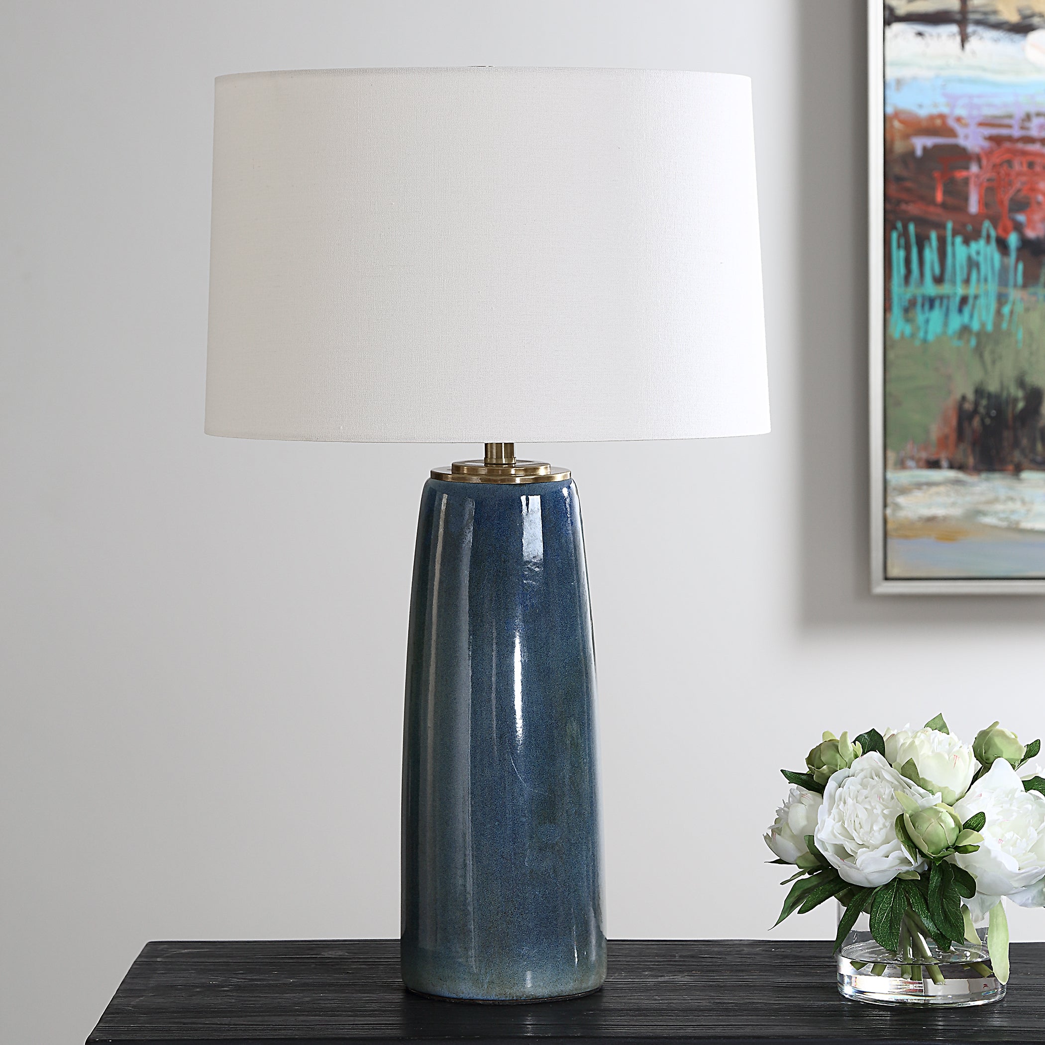 Uttermost Lighting Uttermost Submerged Deep Blue Table Lamp