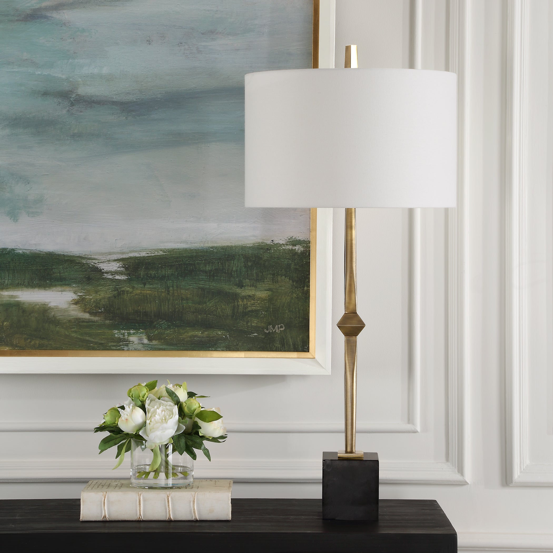 Uttermost Lighting Uttermost Suranne Antique Brass Table Lamp