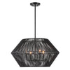 Uttermost Home Oversize - Rate to Be Quoted Uttermost Suva 4 Light Black Rope Pendant