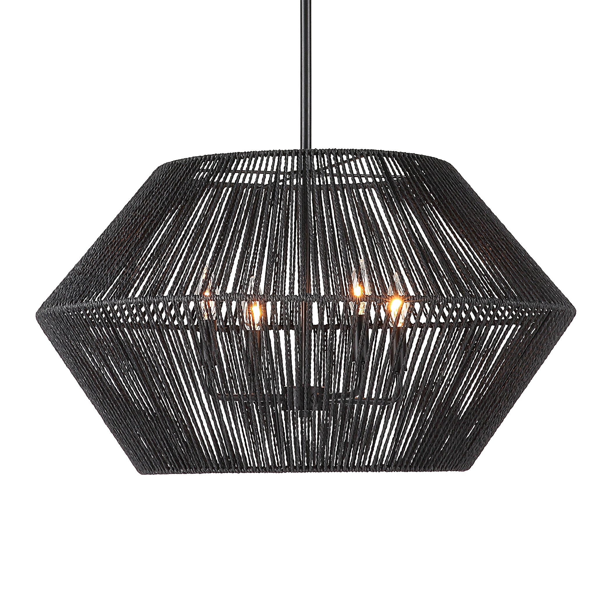 Uttermost Home Oversize - Rate to Be Quoted Uttermost Suva 4 Light Black Rope Pendant