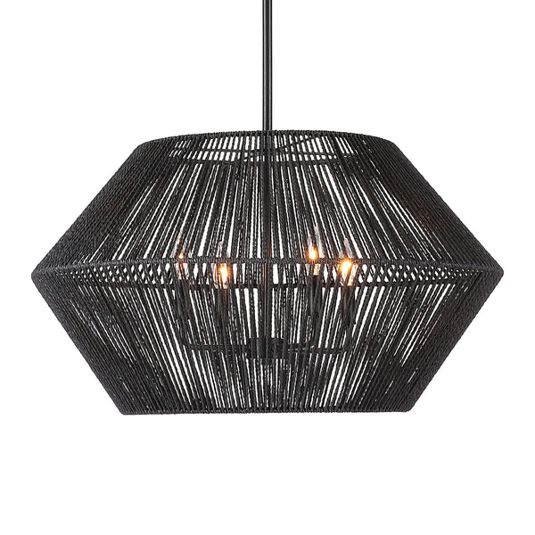 Uttermost Home Oversize - Rate to Be Quoted Uttermost Suva 4 Light Black Rope Pendant