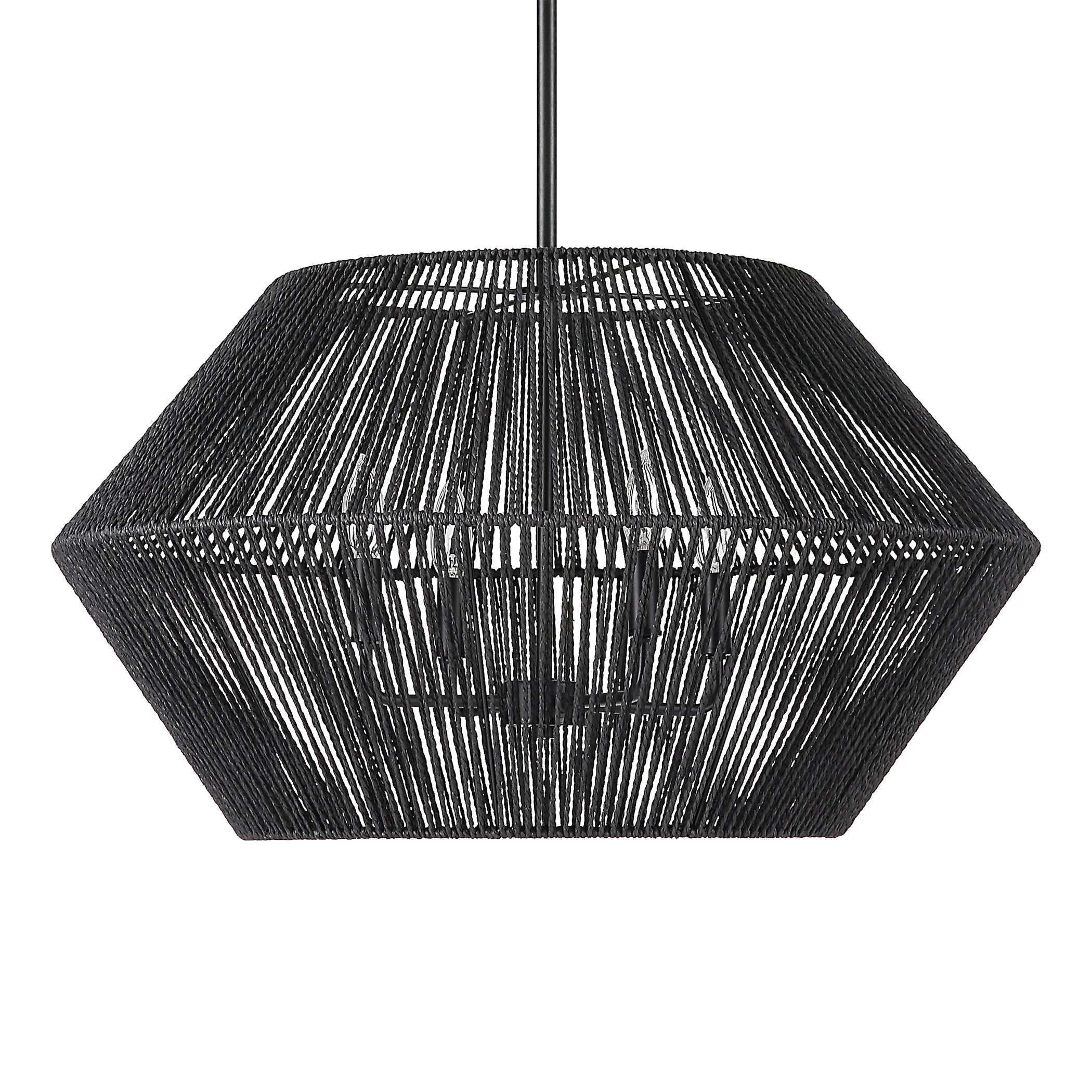 Uttermost Home Oversize - Rate to Be Quoted Uttermost Suva 4 Light Black Rope Pendant