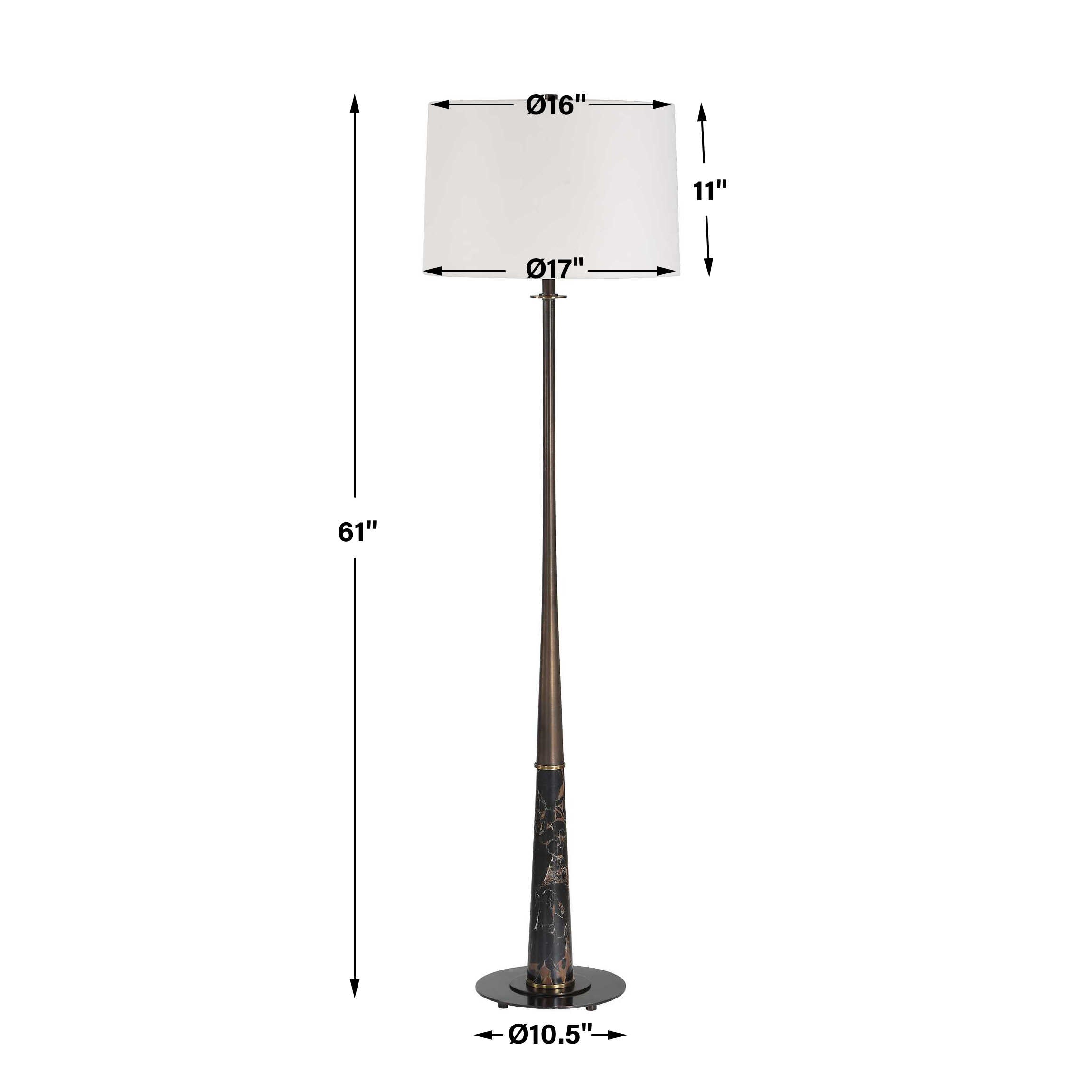 Uttermost Lighting Uttermost Tallarico Brass & Marble Floor Lamp