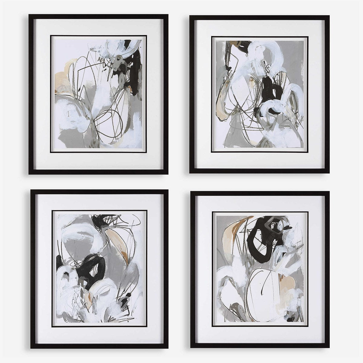 Uttermost Home Uttermost Tangled Threads Framed Prints, S/4