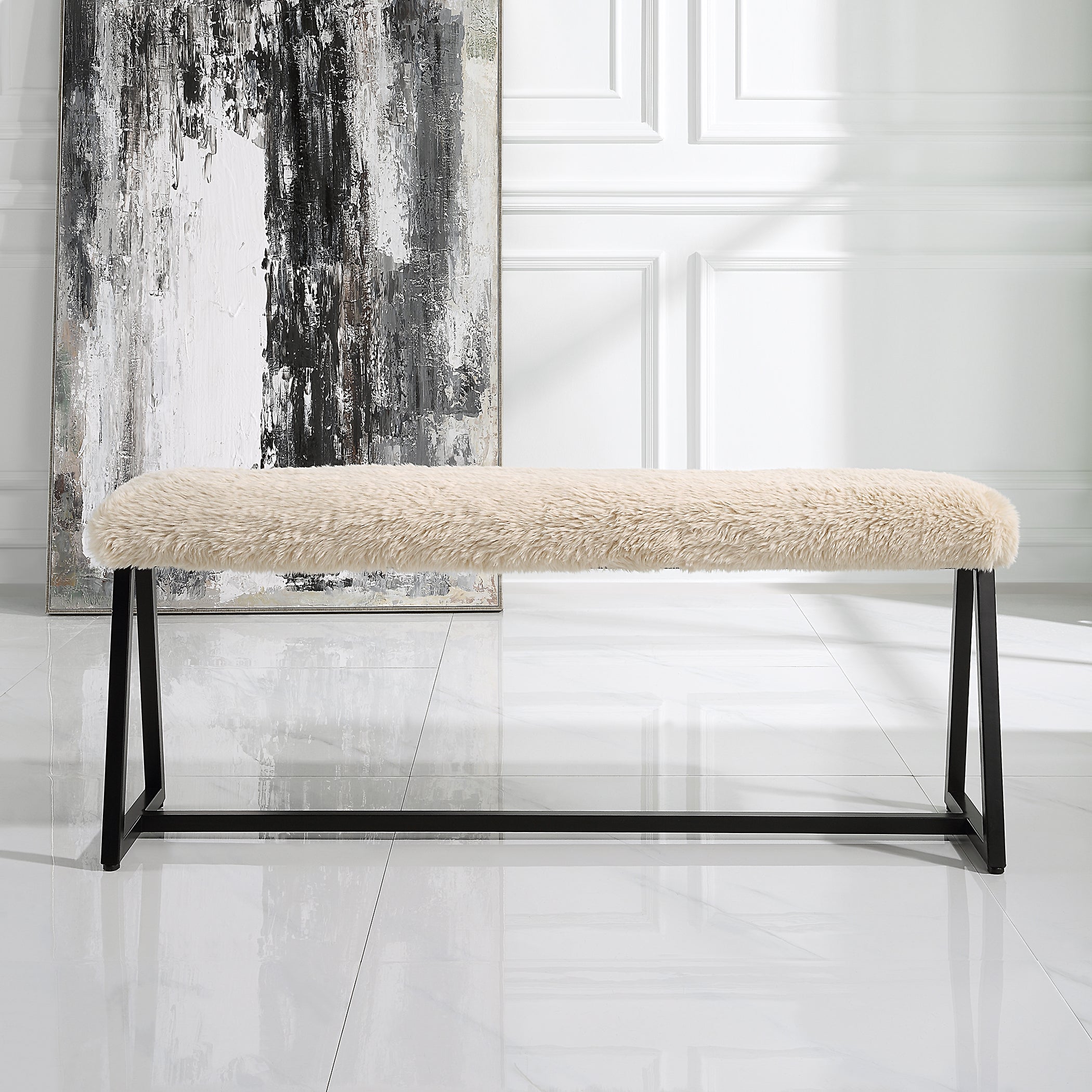 Uttermost Furniture Oversized - Rate to be Quoted Uttermost Taupo Sheepskin Bench