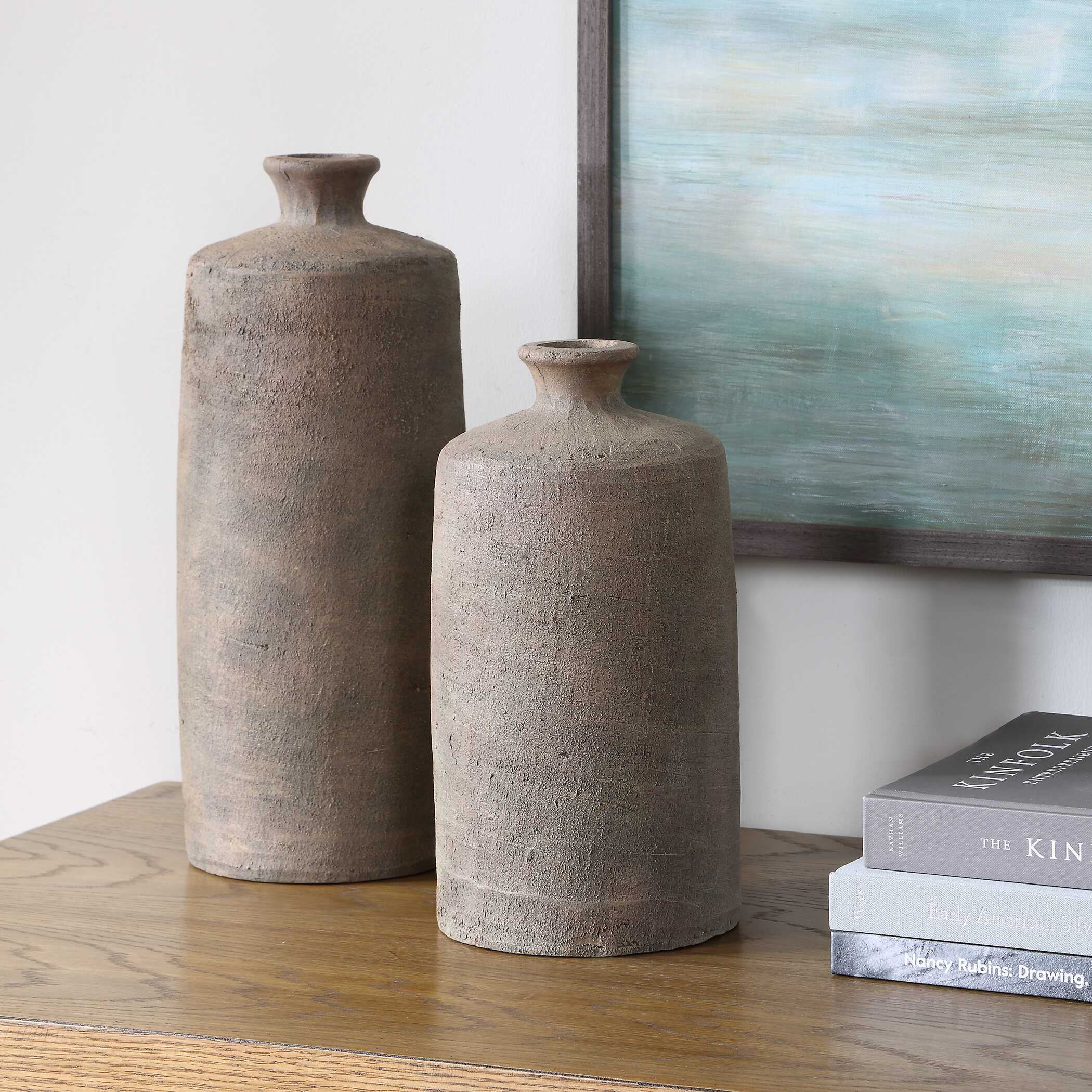 Uttermost Home Decor Uttermost Terrene Clay Vases, S/2
