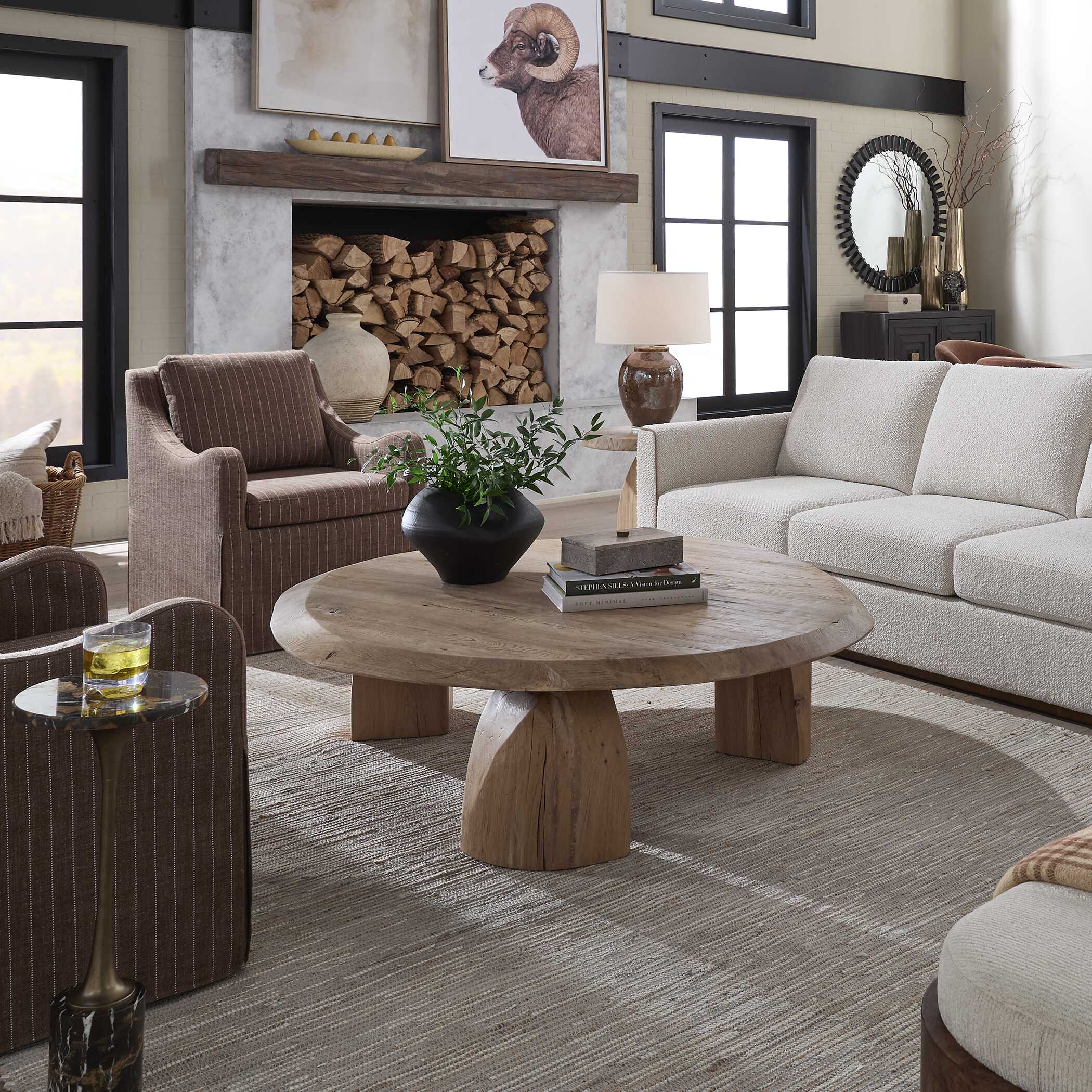 Uttermost Furniture Uttermost Tiernan Reclaimed Oak Round Coffee Table