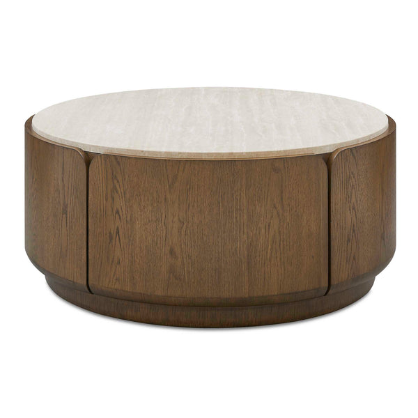 Uttermost Furniture Uttermost Tindall Round Travertine Coffee Table