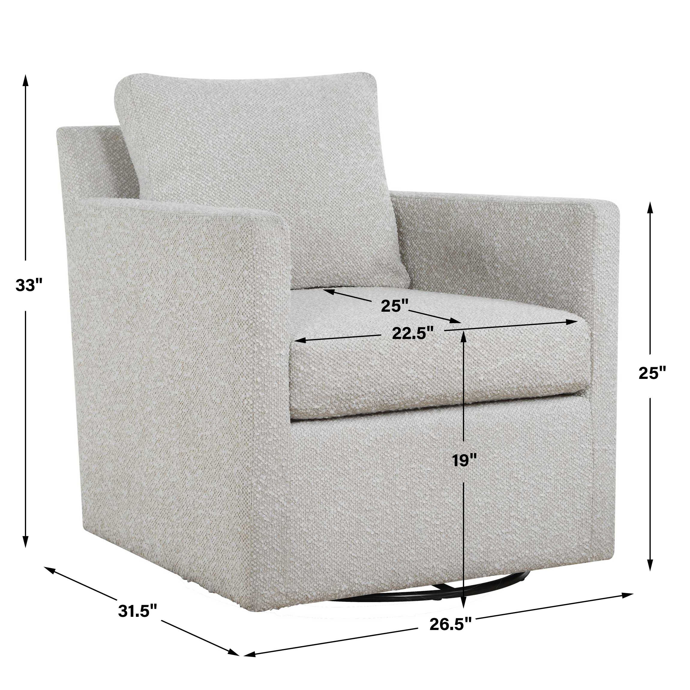 Uttermost Furniture Uttermost Tisdell Cream Swivel/Glider Chair
