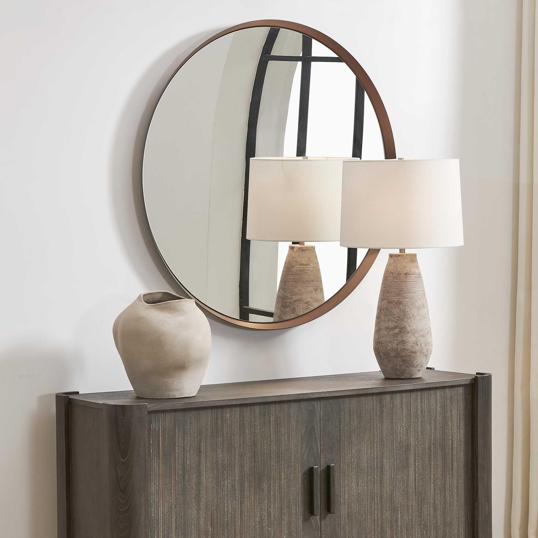 Uttermost Home Decor Uttermost Torrado Round Bronze Mirror