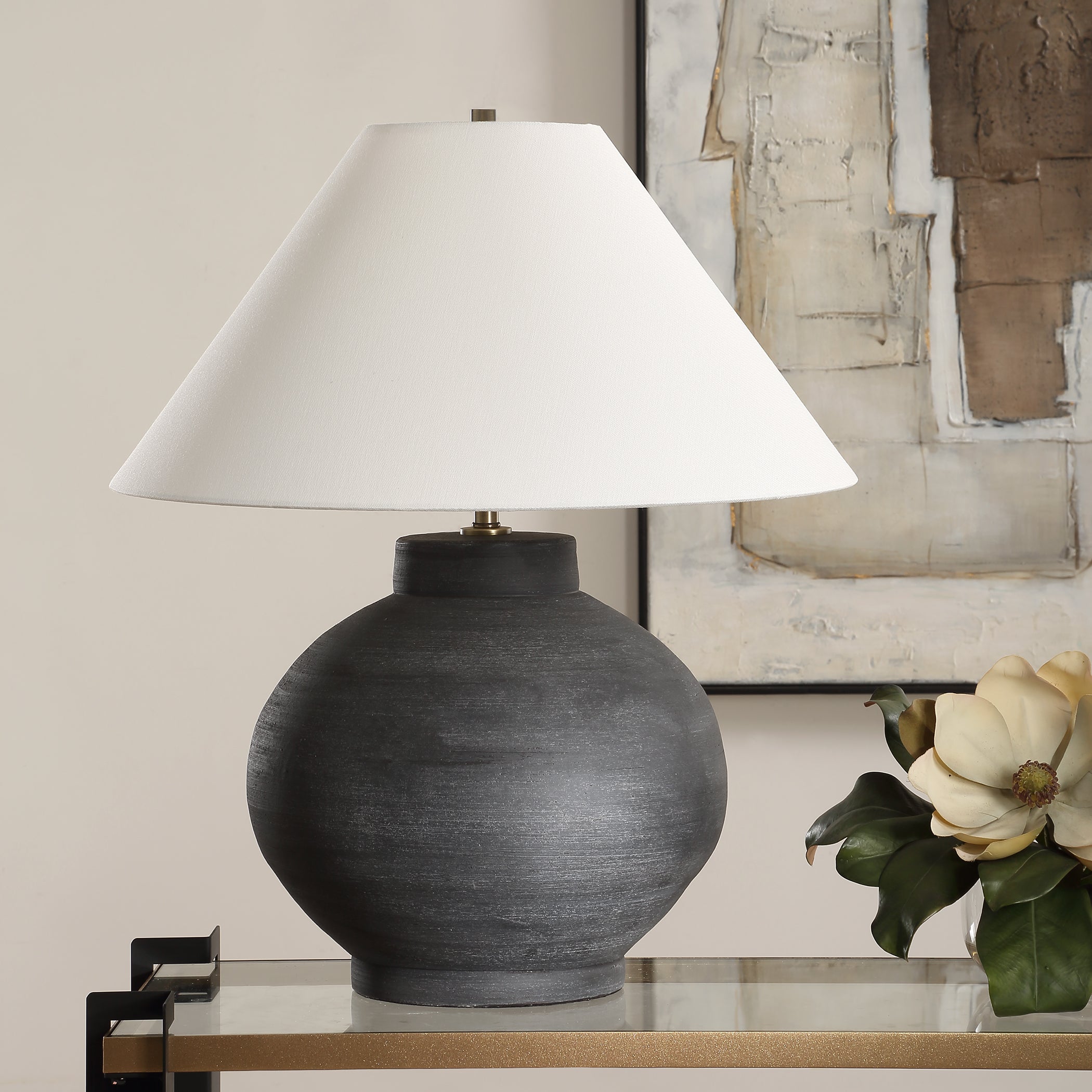 Uttermost Lighting Uttermost Tramore Rustic Charcoal Table Lamp