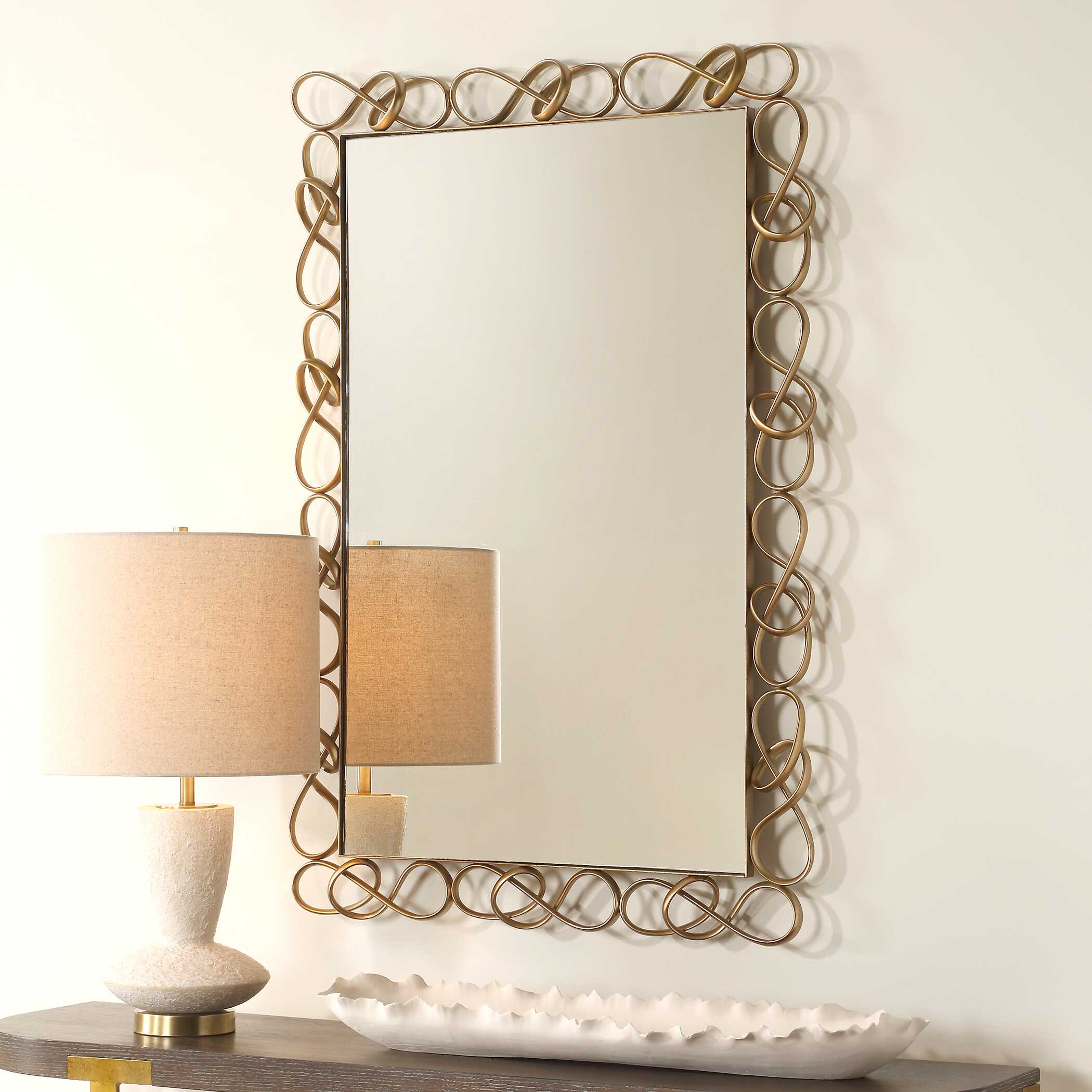 Uttermost Home Decor Uttermost Twist It Antique Brass Mirror