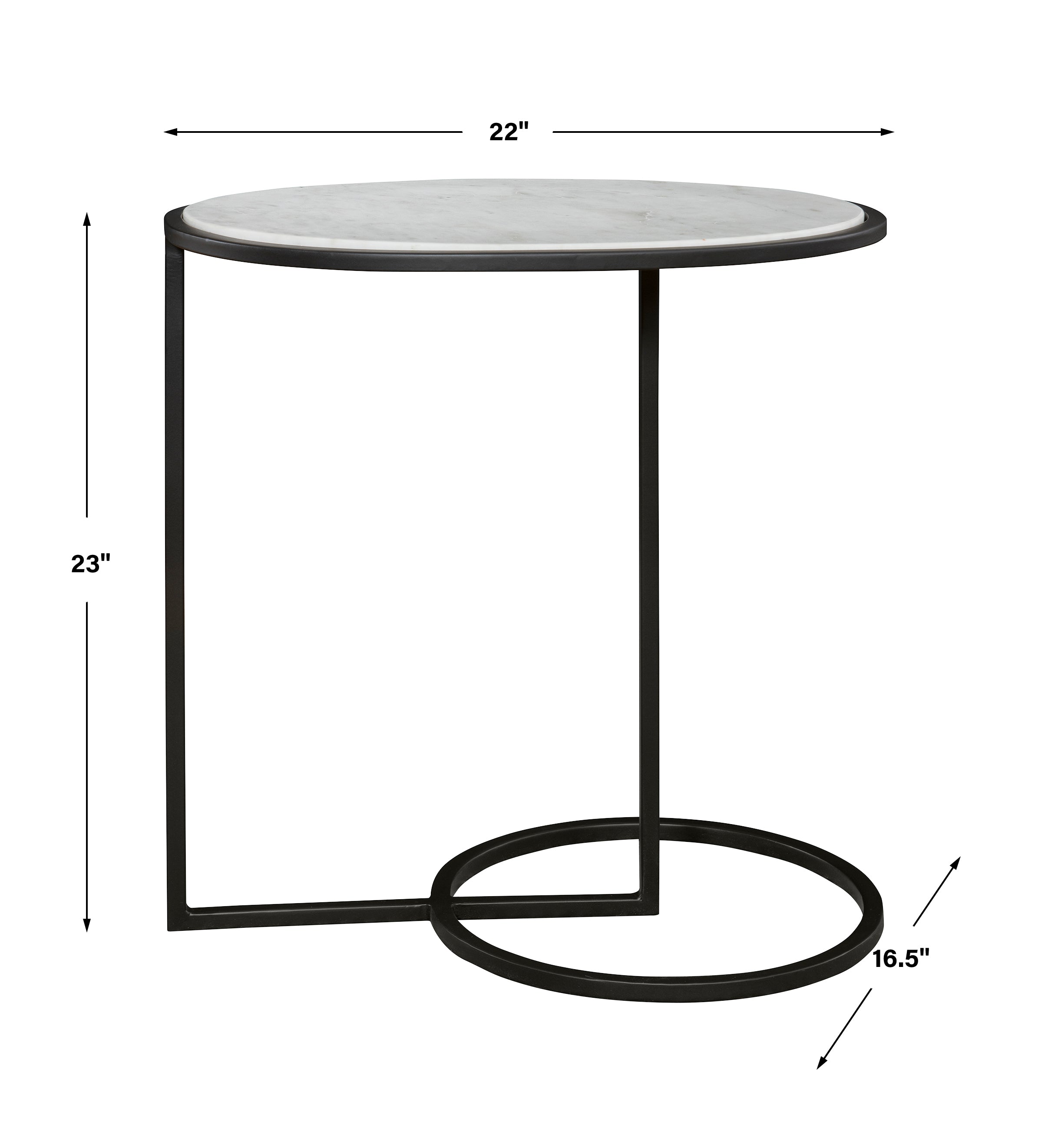 Uttermost Furniture Uttermost Twofold White Marble Accent Table