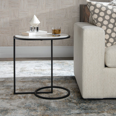 Uttermost Furniture Uttermost Twofold White Marble Accent Table