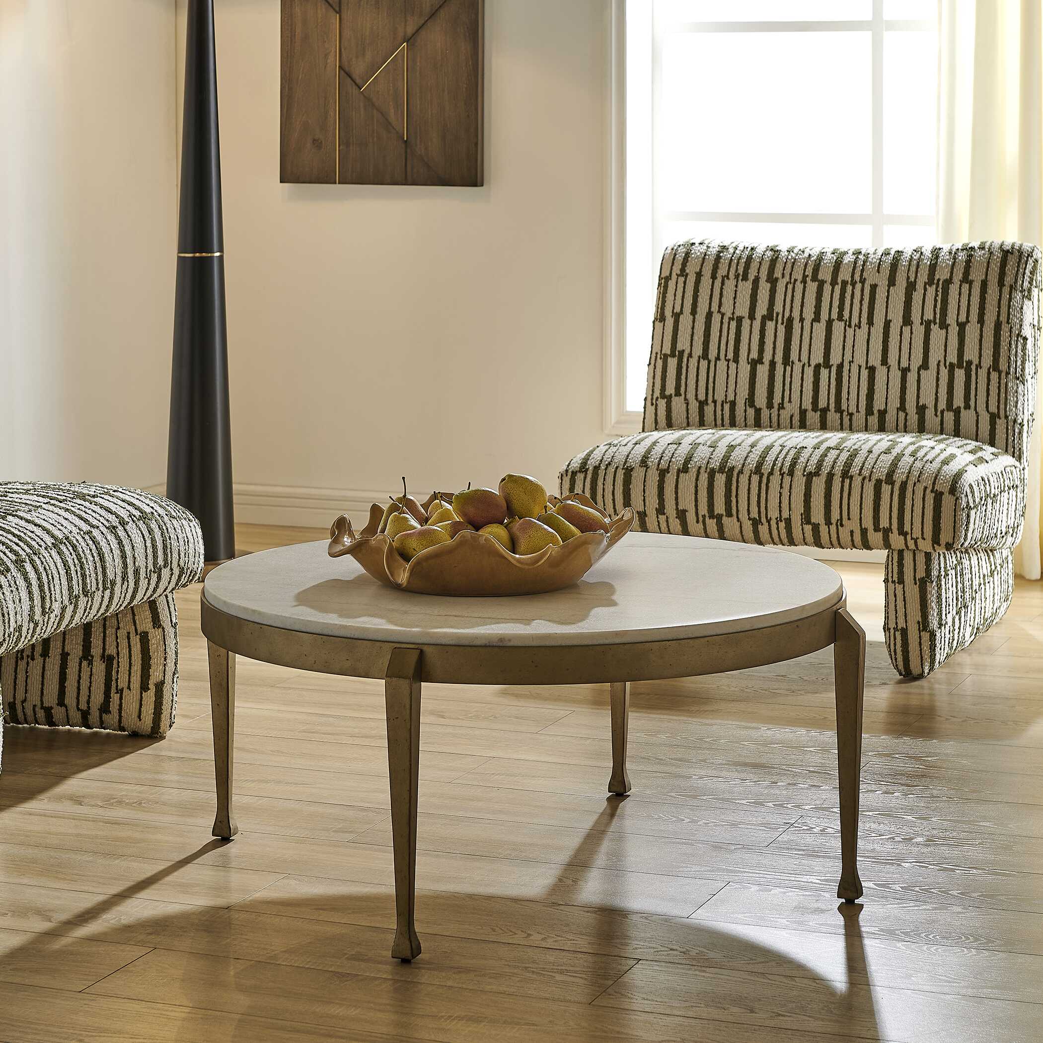 Uttermost Furniture Uttermost Tylan Round Marble Coffee Table
