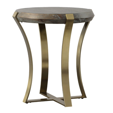 Uttermost Home Uttermost Unite Brass Leg Wood Side Table