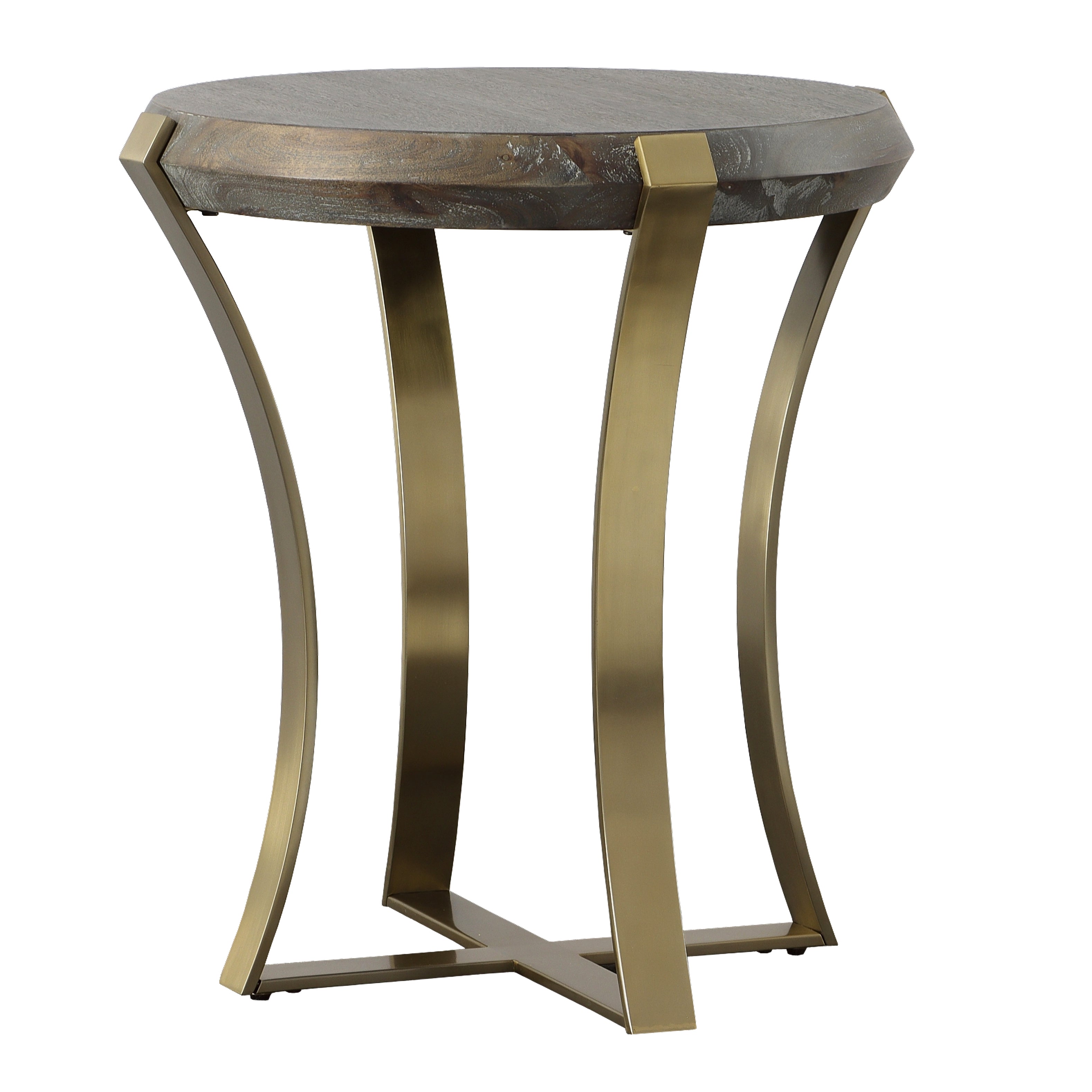 Uttermost Home Uttermost Unite Brass Leg Wood Side Table