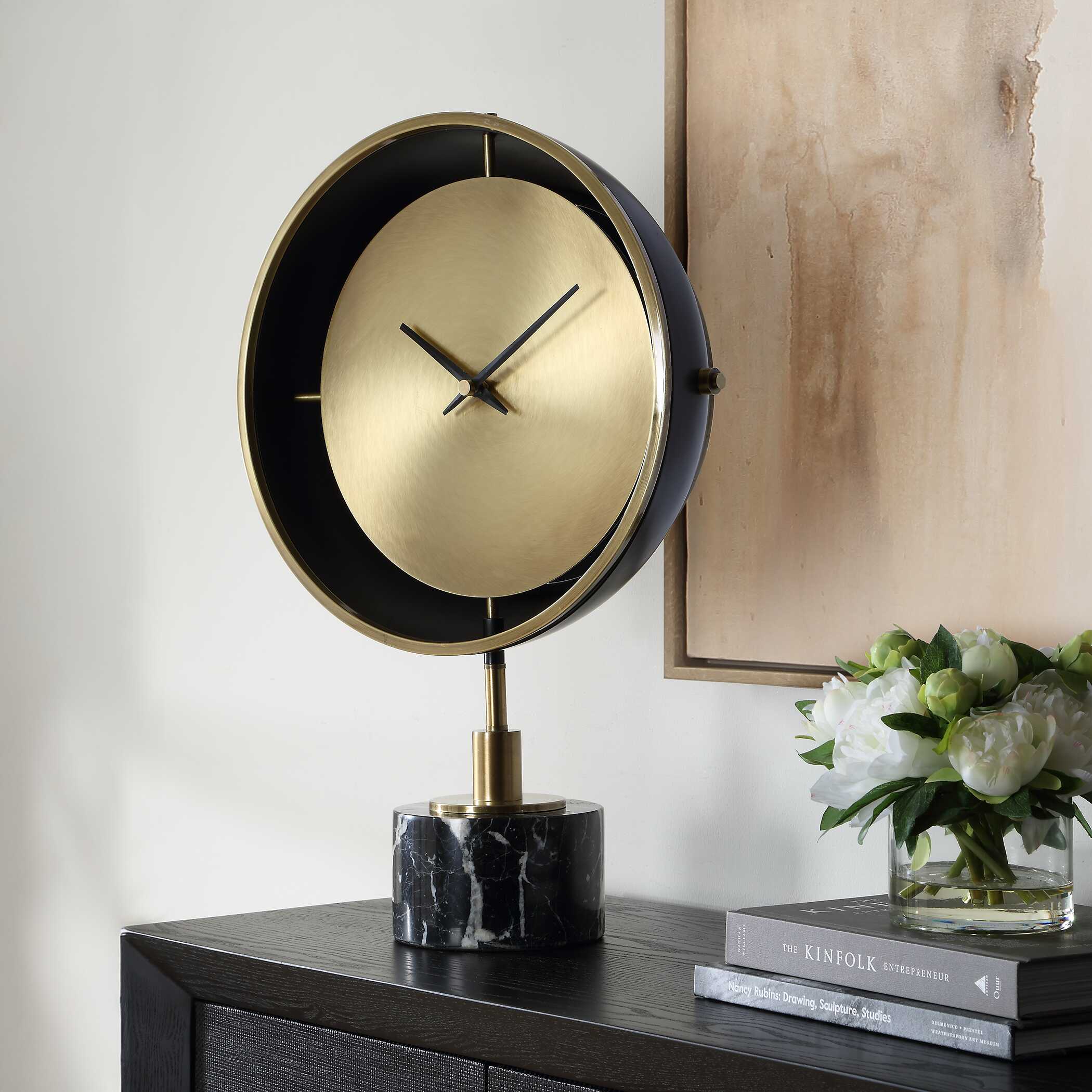 Uttermost Home Decor Uttermost Velar Modern Table Clock