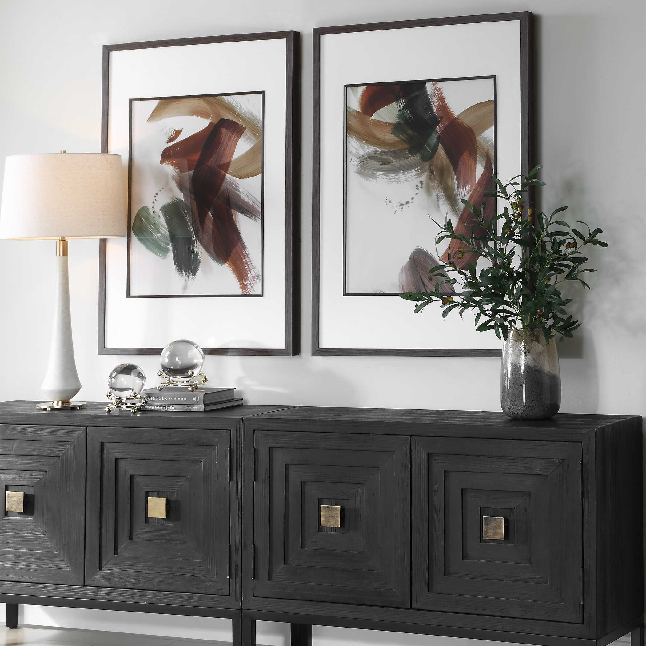 Uttermost Home Decor Uttermost Velocity Framed Abstract Prints, S/2