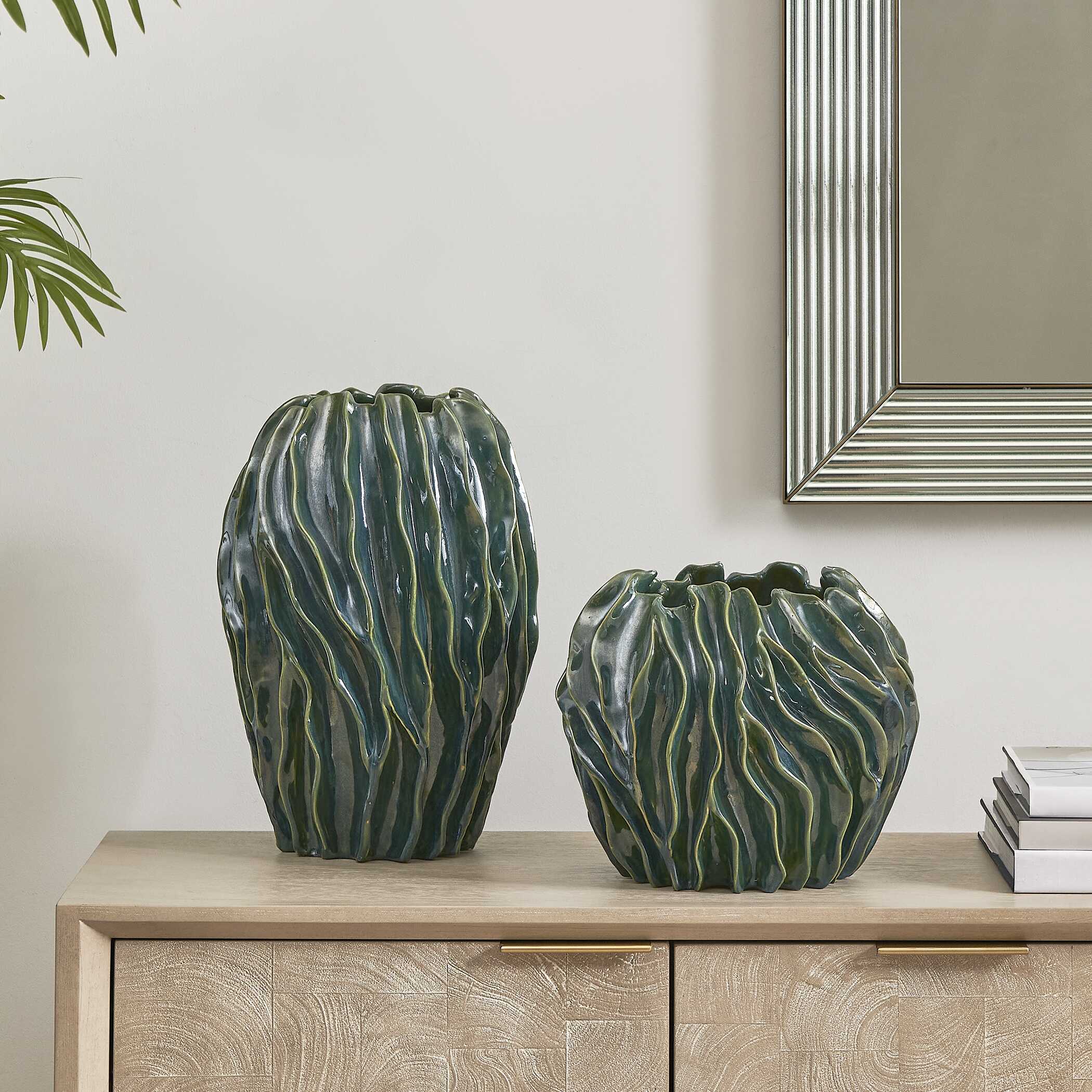 Uttermost Uttermost Veridian Ridge Indoor-Outdoor Vases Set/2