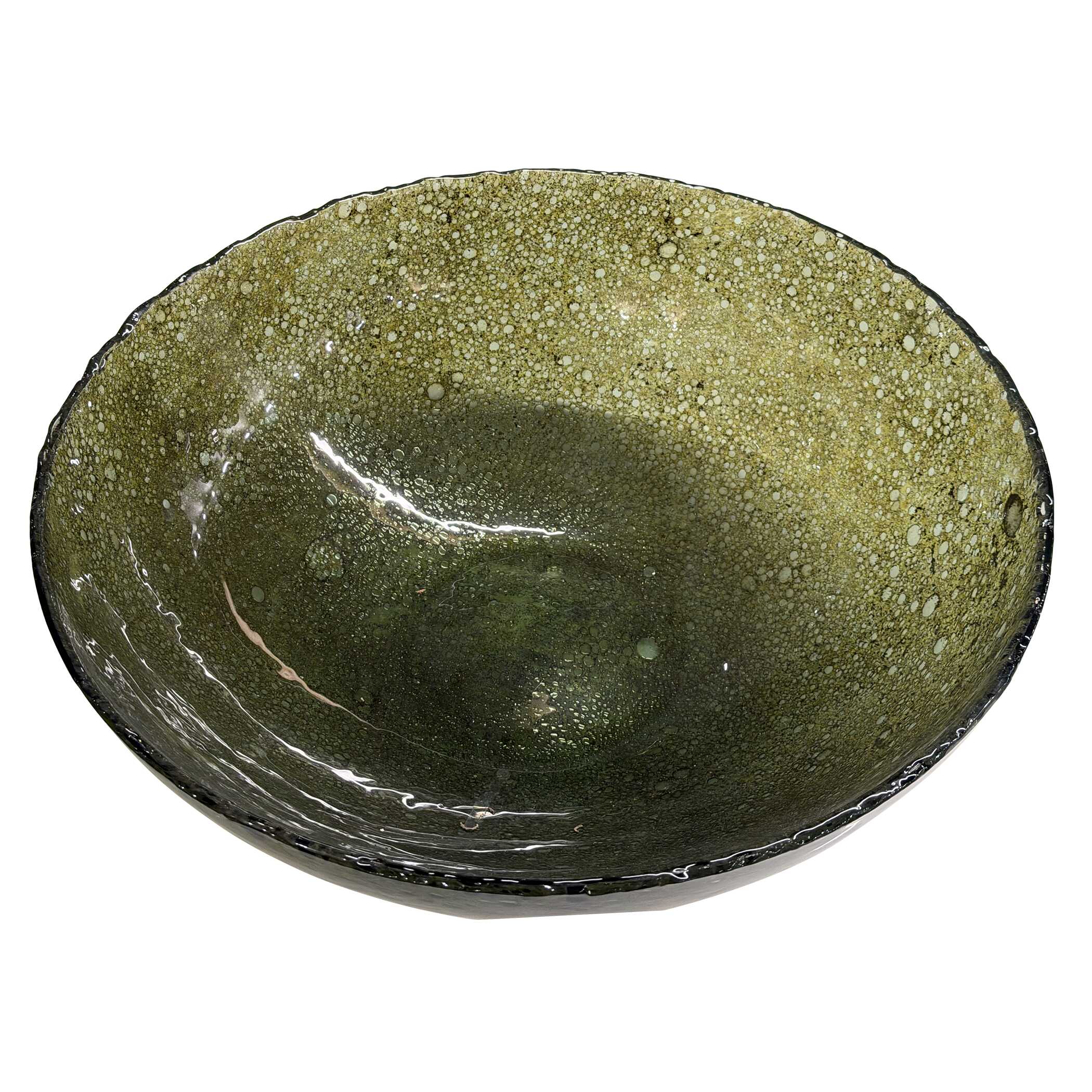 Uttermost Uttermost Veridian Shimmer Earthy Glass Bowl